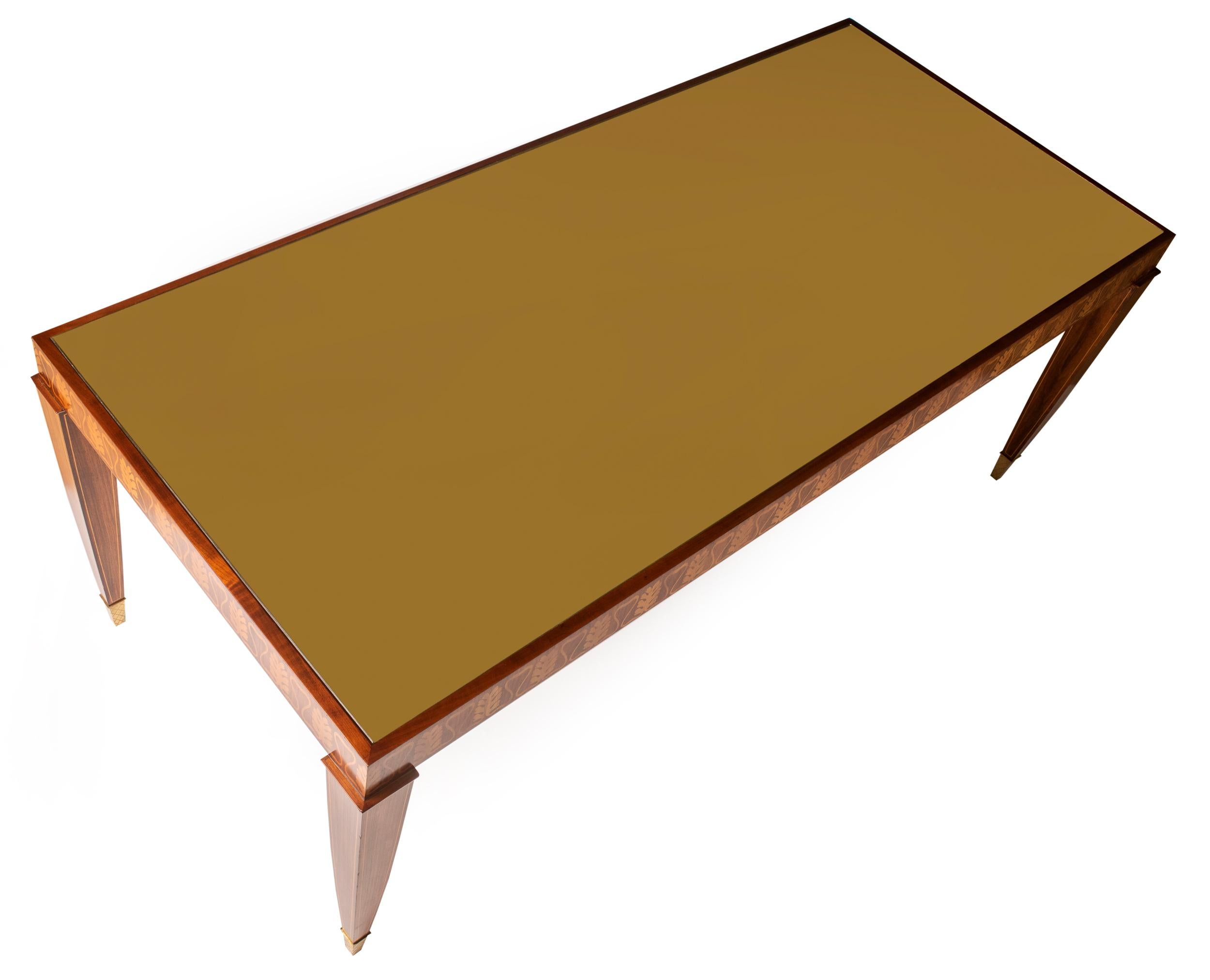 Mesa de centro de caoba de Paolo Buffa con decoración de marquetería, Italia, hacia 1940 Italiano