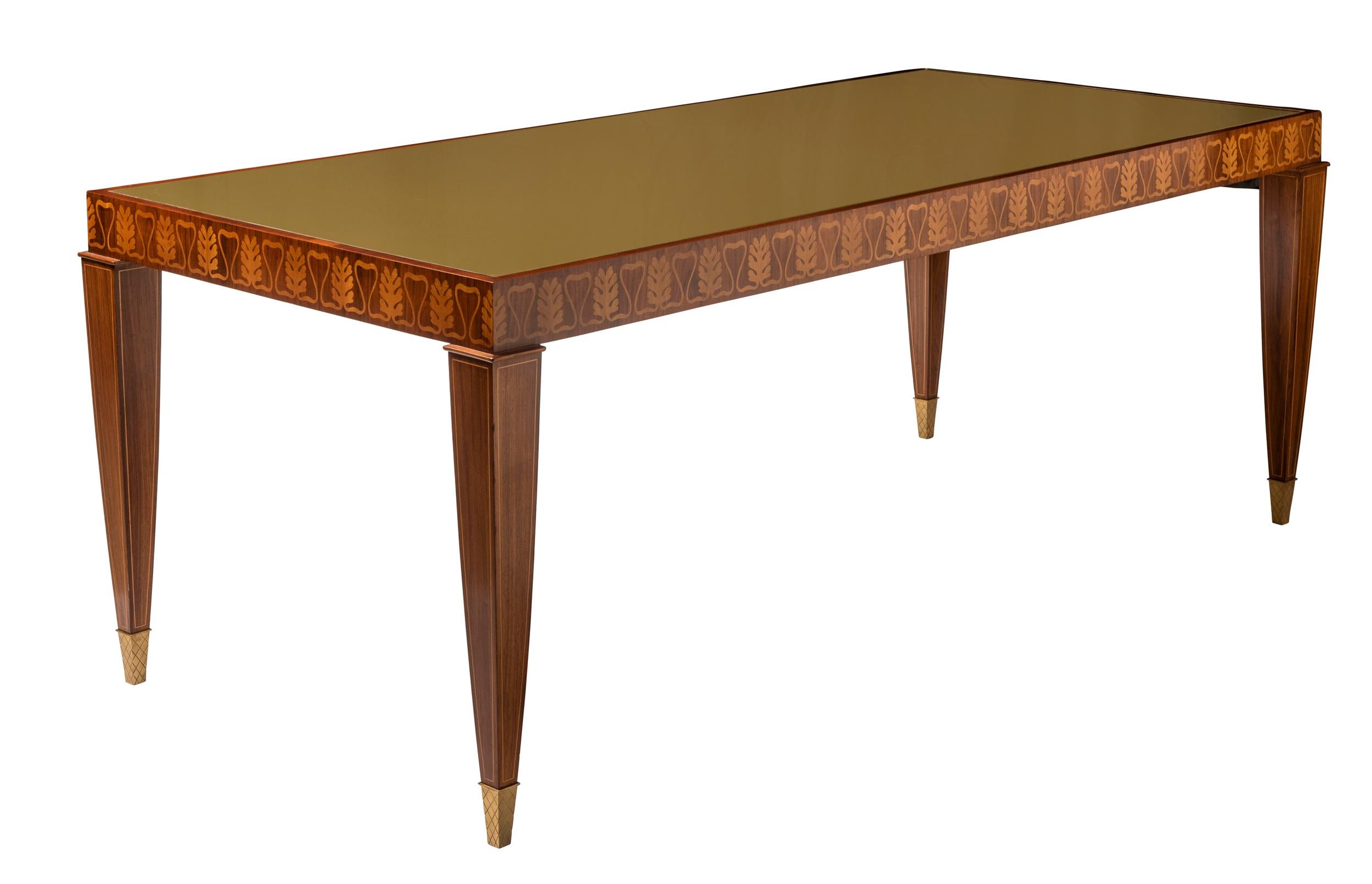 Mesa de centro de caoba de Paolo Buffa con decoración de marquetería, Italia, hacia 1940 1