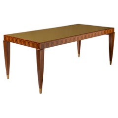 Mesa de centro de caoba de Paolo Buffa con decoración de marquetería, Italia, hacia 1940