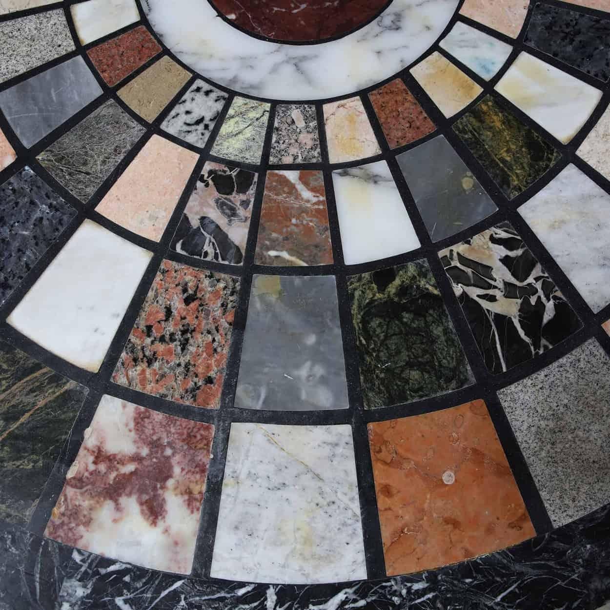 A fine mid-19th century William IV mahogany centre table with later specimen marble top inset with marble and granite.
England, circa 1835, the top 20th century.

Measures: Height 73cm 29in
Diameter 97cm 38in.