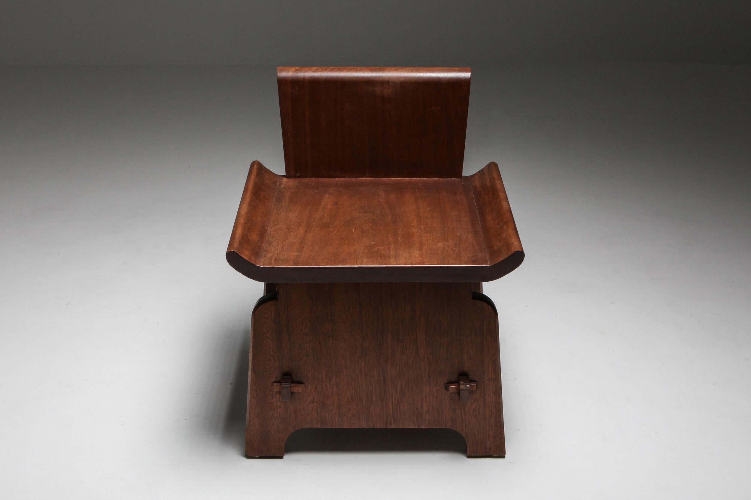 Mid-20th Century Mahogany Chair 'atelier français'