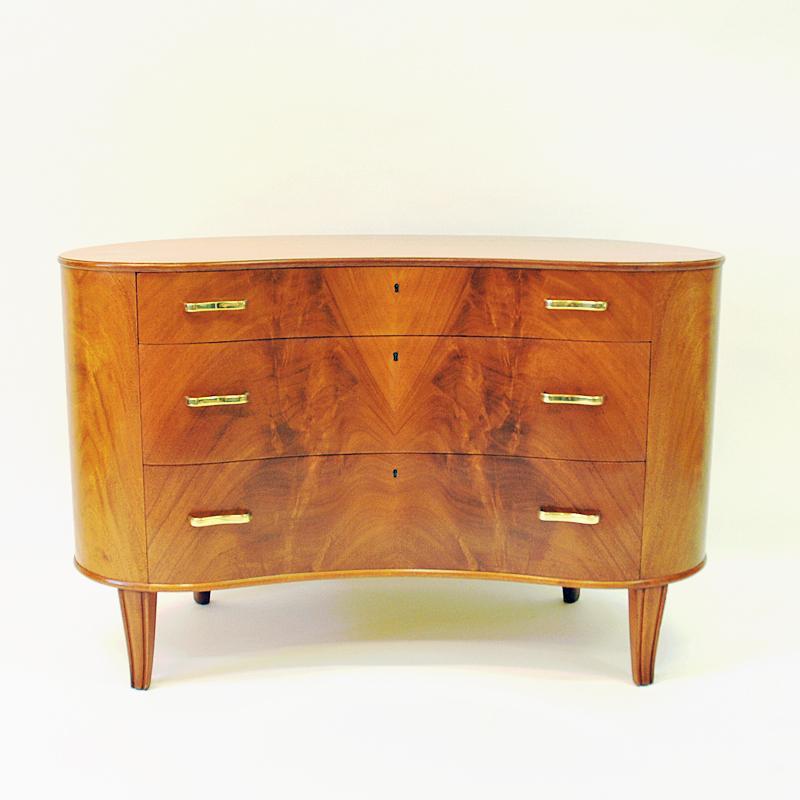 Swedish Mahogany Chest of Drawers by Axel Larsson for Bodafors, Sweden, 1940s