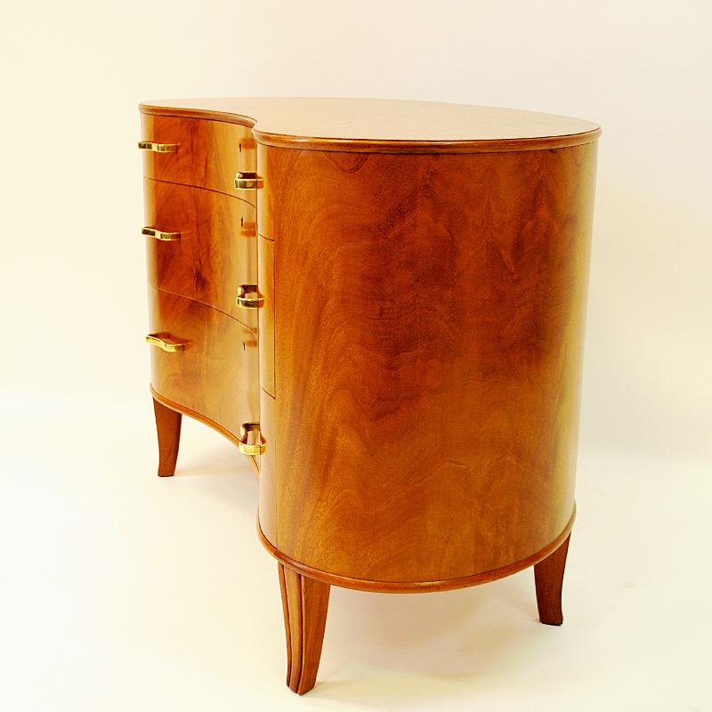 Polished Mahogany Chest of Drawers by Axel Larsson for Bodafors, Sweden, 1940s