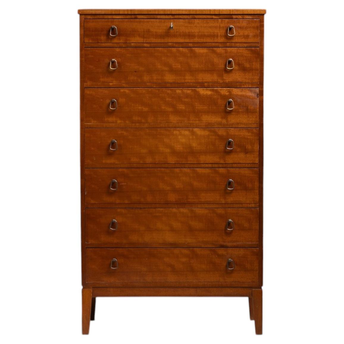 Mahogany Chest of Drawers, Denmark circa 1950 For Sale