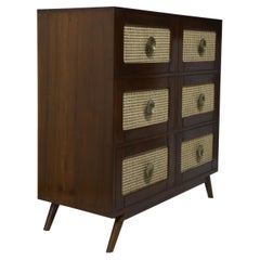 Mahogany Chest of Drawers with Caned Drawer Fronts