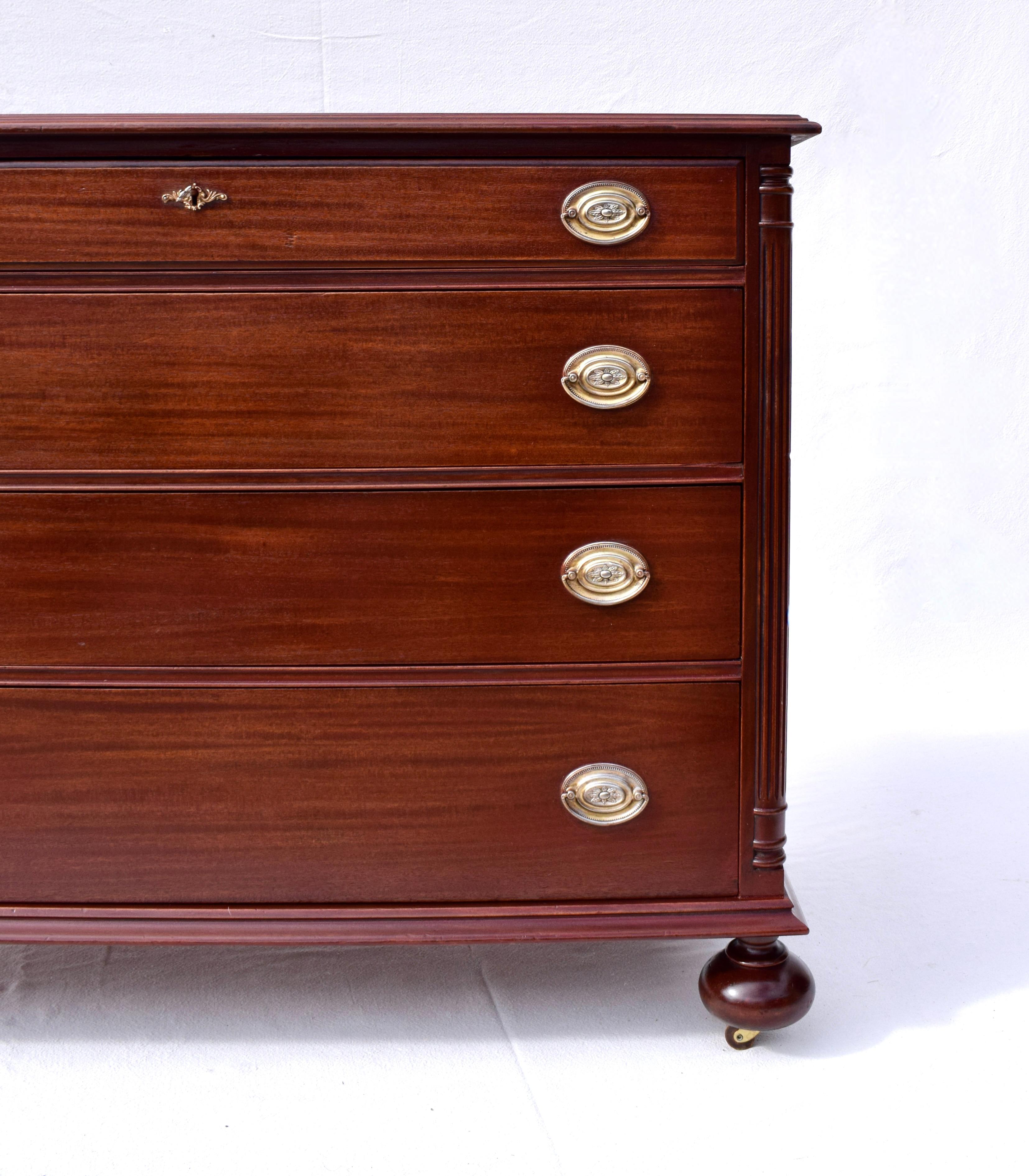 American Mahogany Chest of Drawers With Cannonball Feet