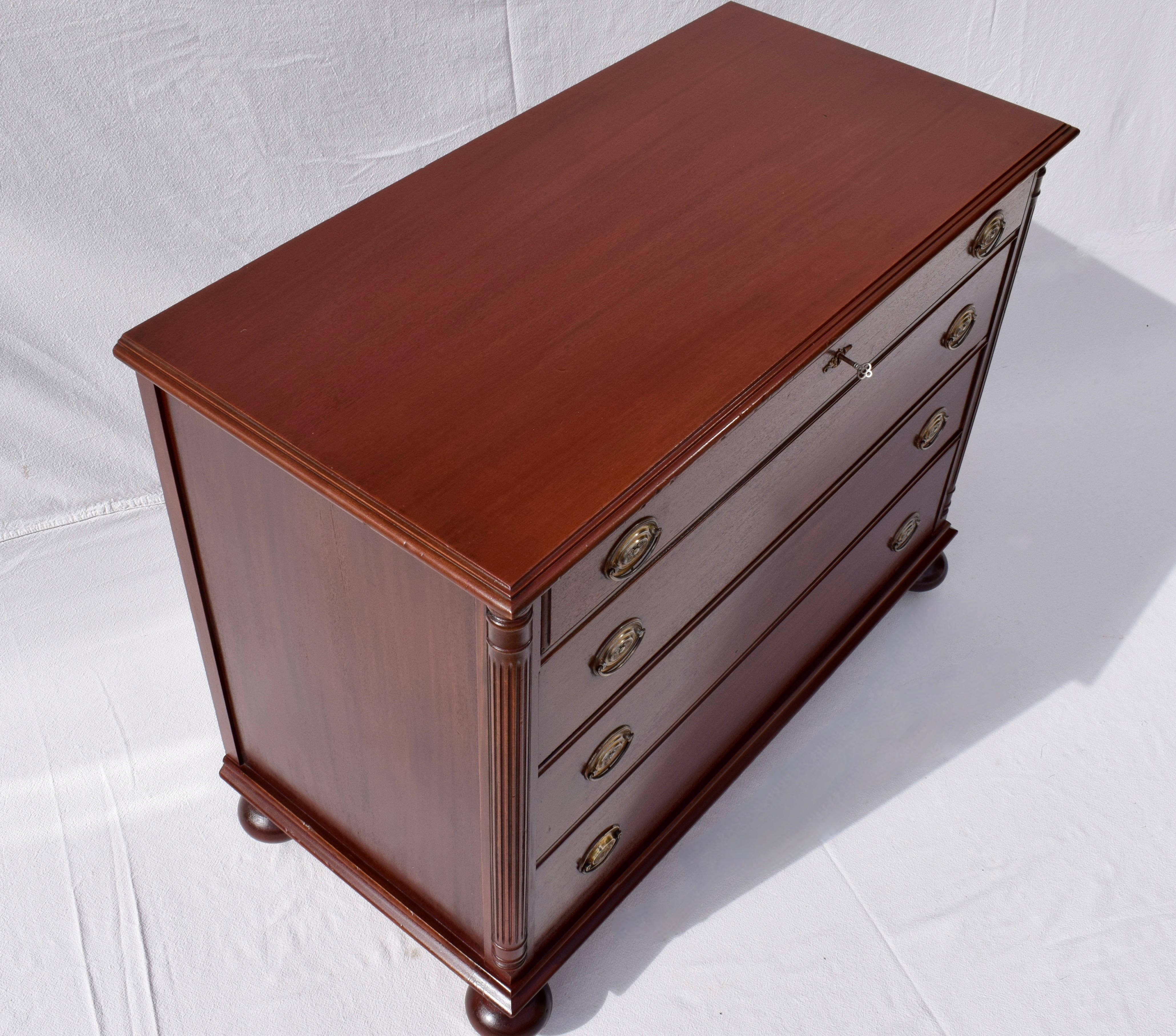 Mahogany Chest of Drawers With Cannonball Feet 1