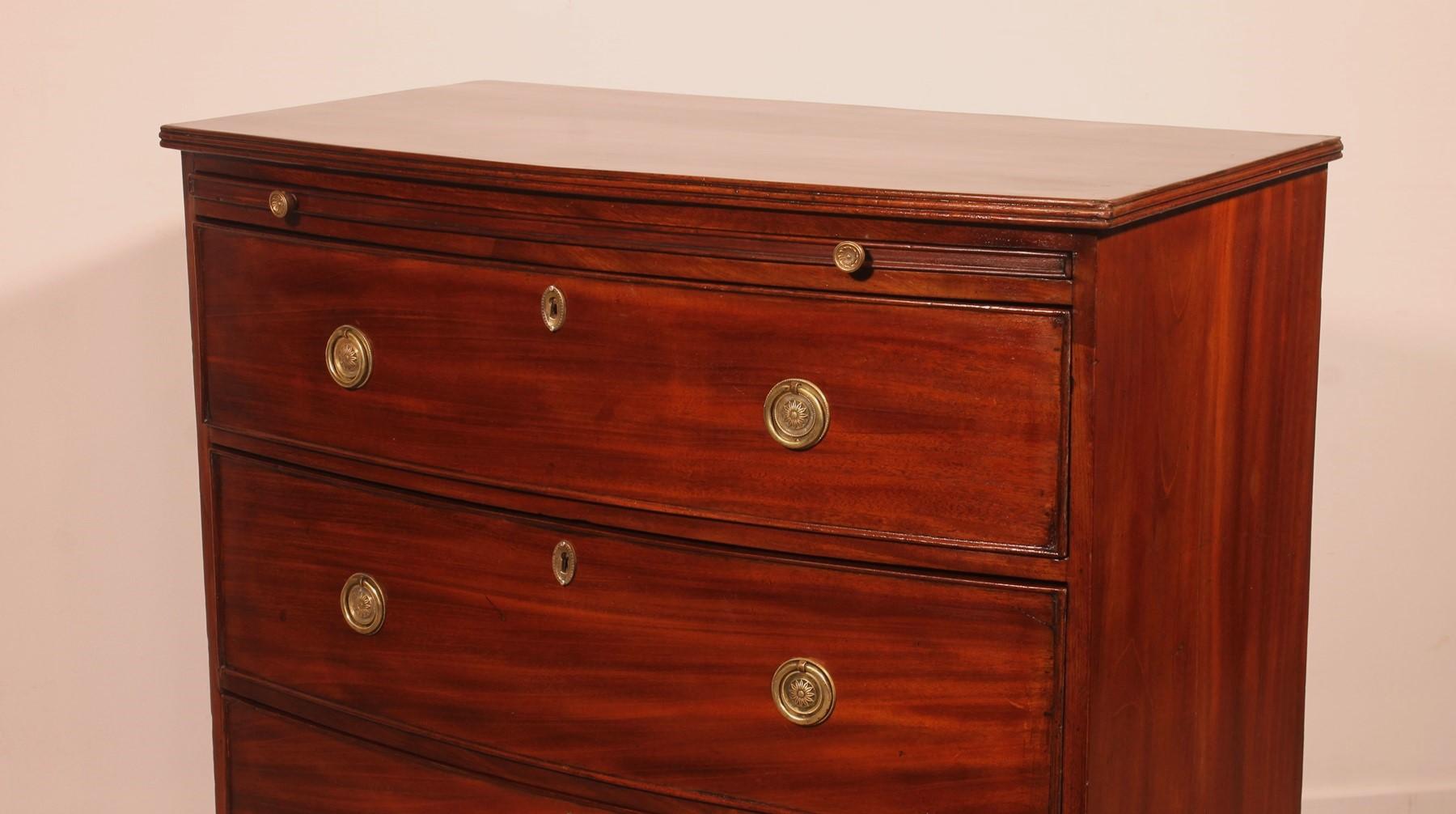 Mahogany Chest Of Drawers With Writing Table Circa 1800 For Sale 4