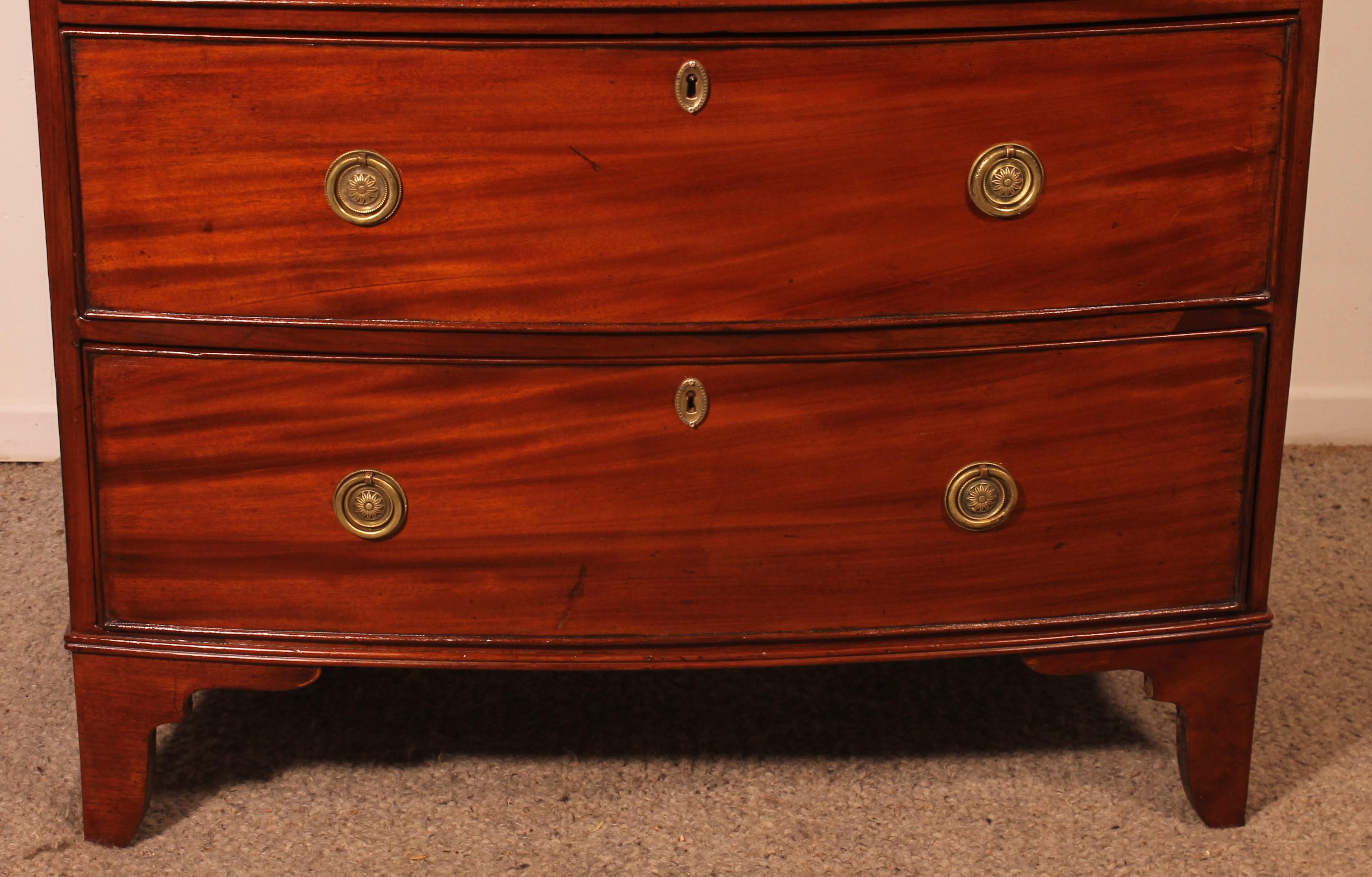 Regency Mahogany Chest Of Drawers With Writing Table Circa 1800 For Sale