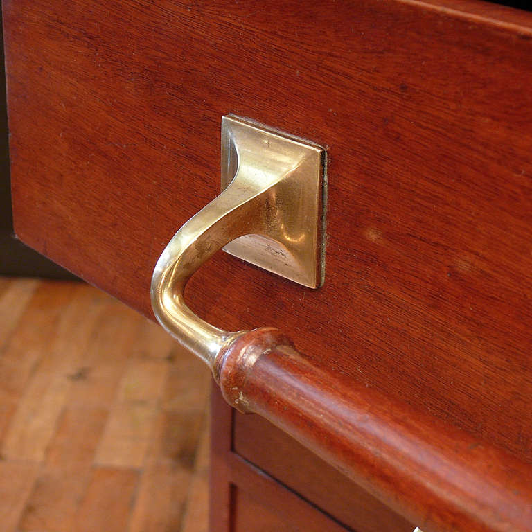 Brass Mahogany Chest of Haberdashers Drawers, circa 1910 For Sale