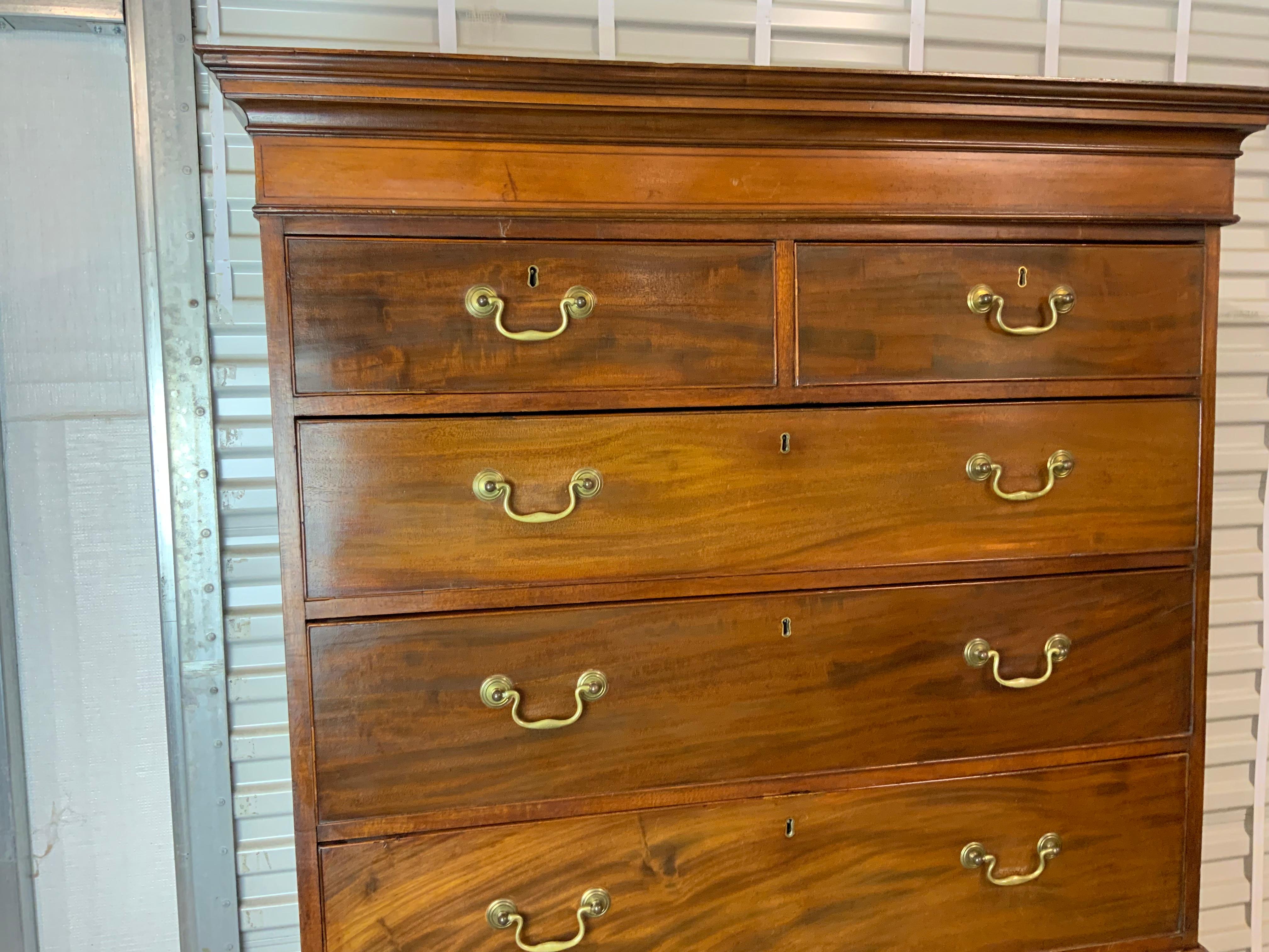 Mahogany Chest on Chest  / Tall Chest In Good Condition In Bradenton, FL