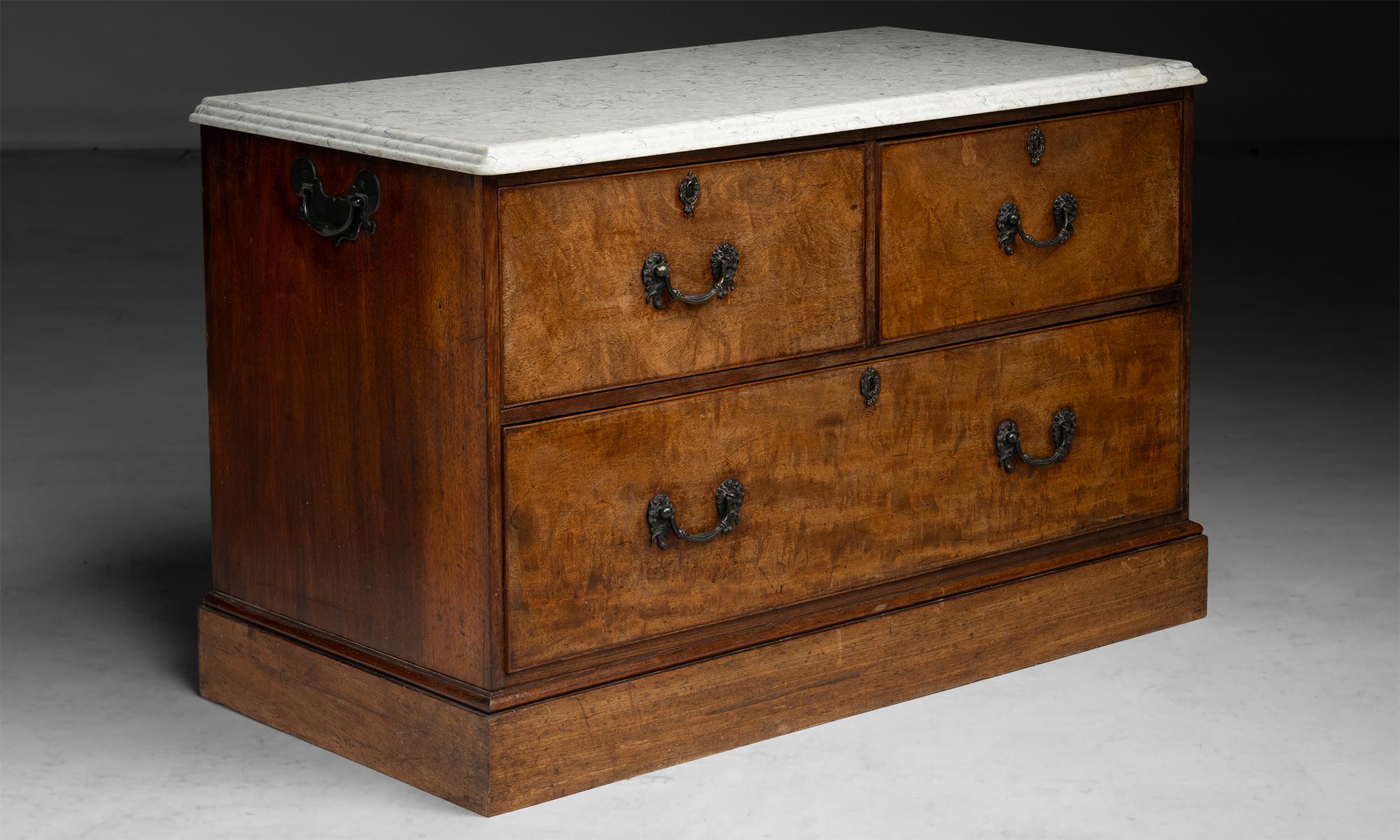 English Mahogany Chest with Marble Top, England circa 1820