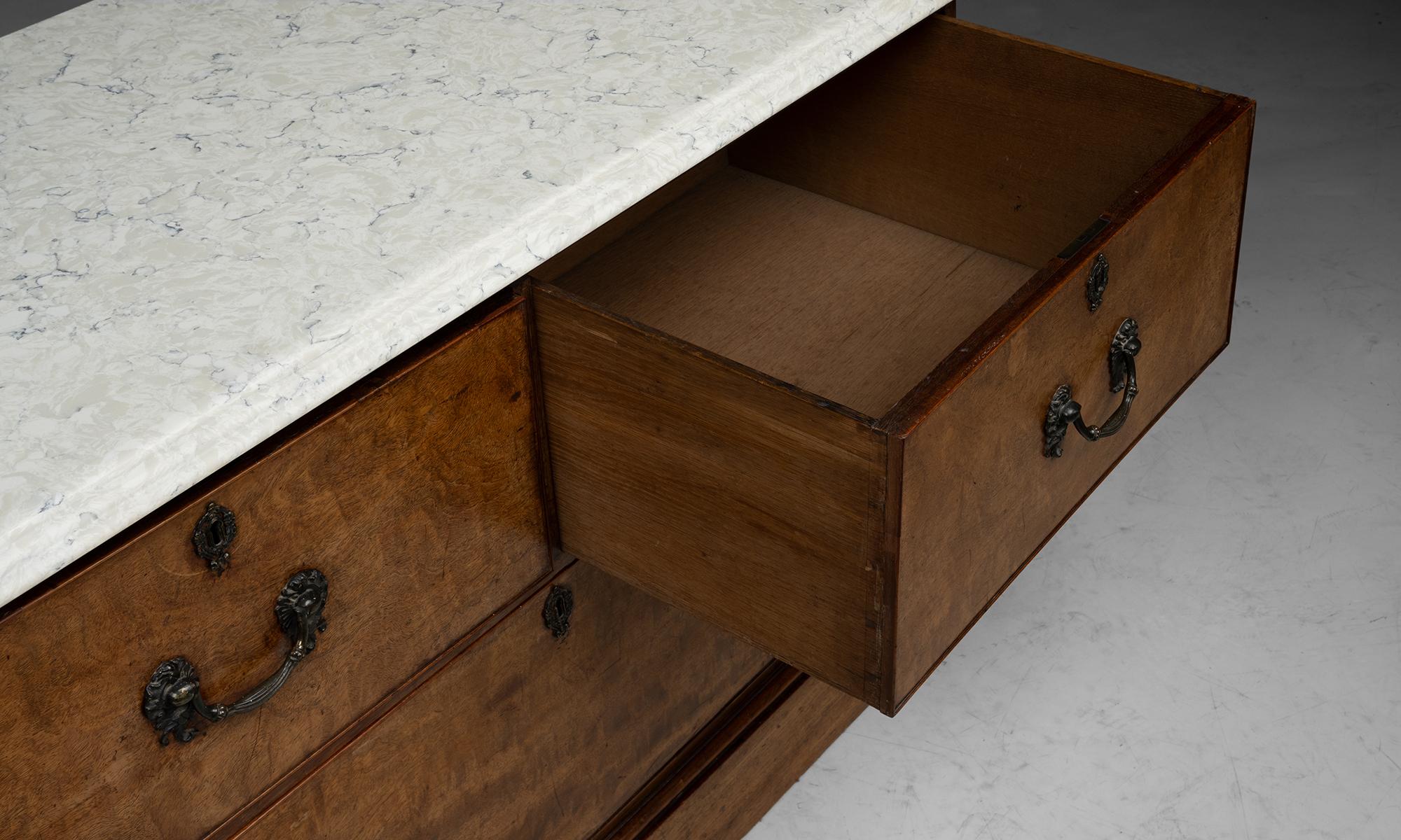 Mahogany Chest with Marble Top, England circa 1820 1