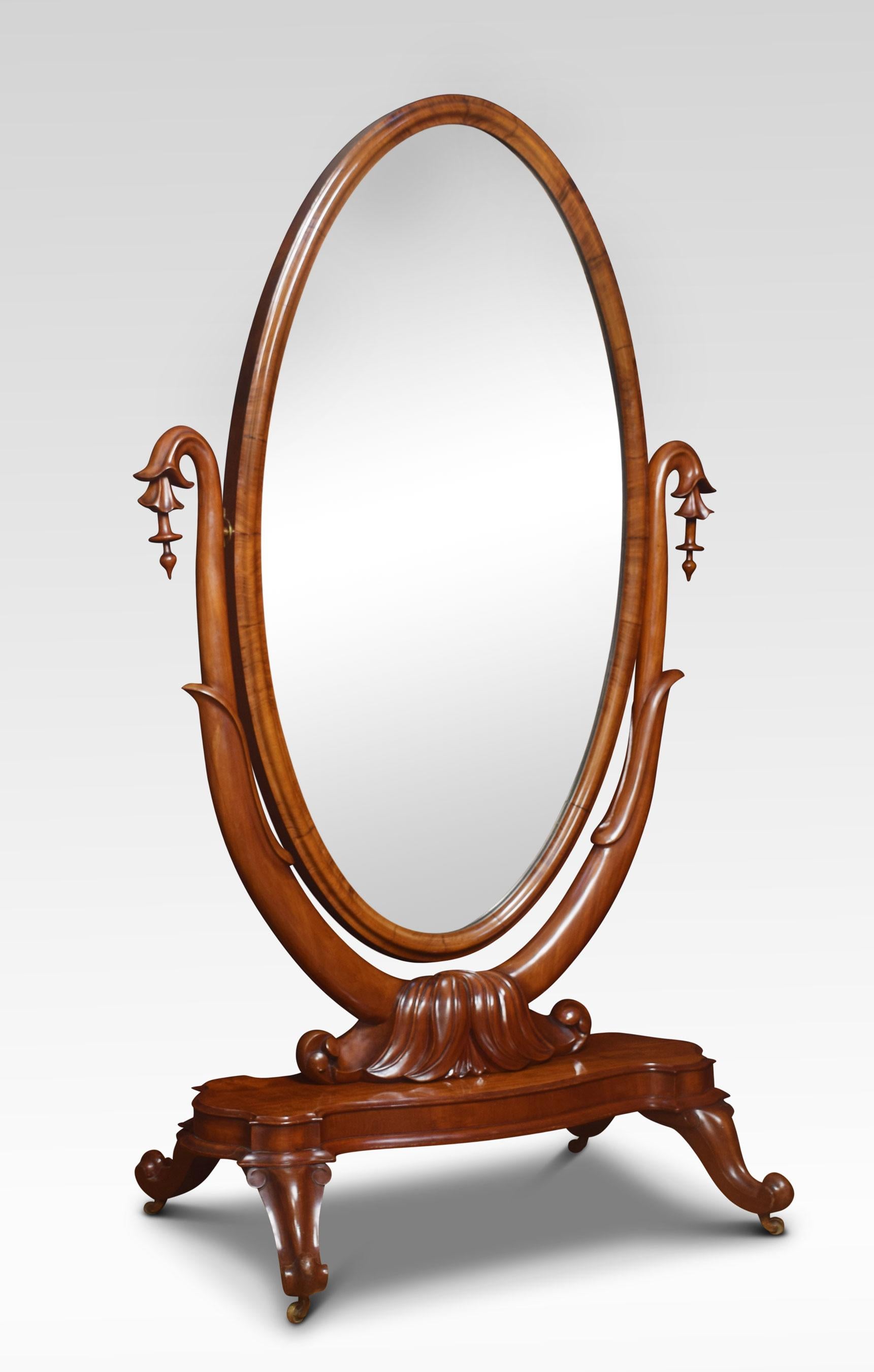 19th Century Mahogany Cheval Mirror For Sale