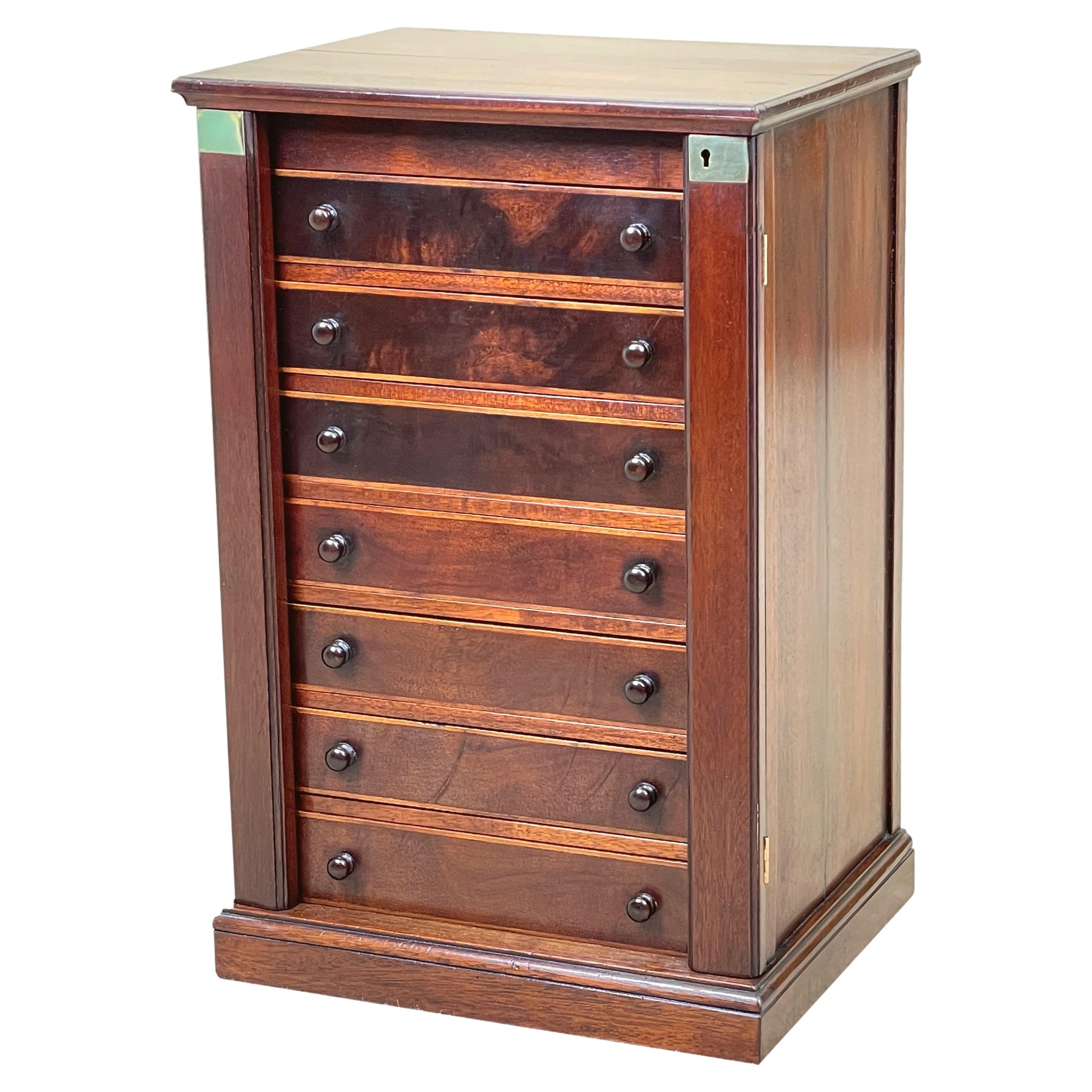 Tall Edwardian Painted Wellington Chest Filing For Sale at 1stDibs
