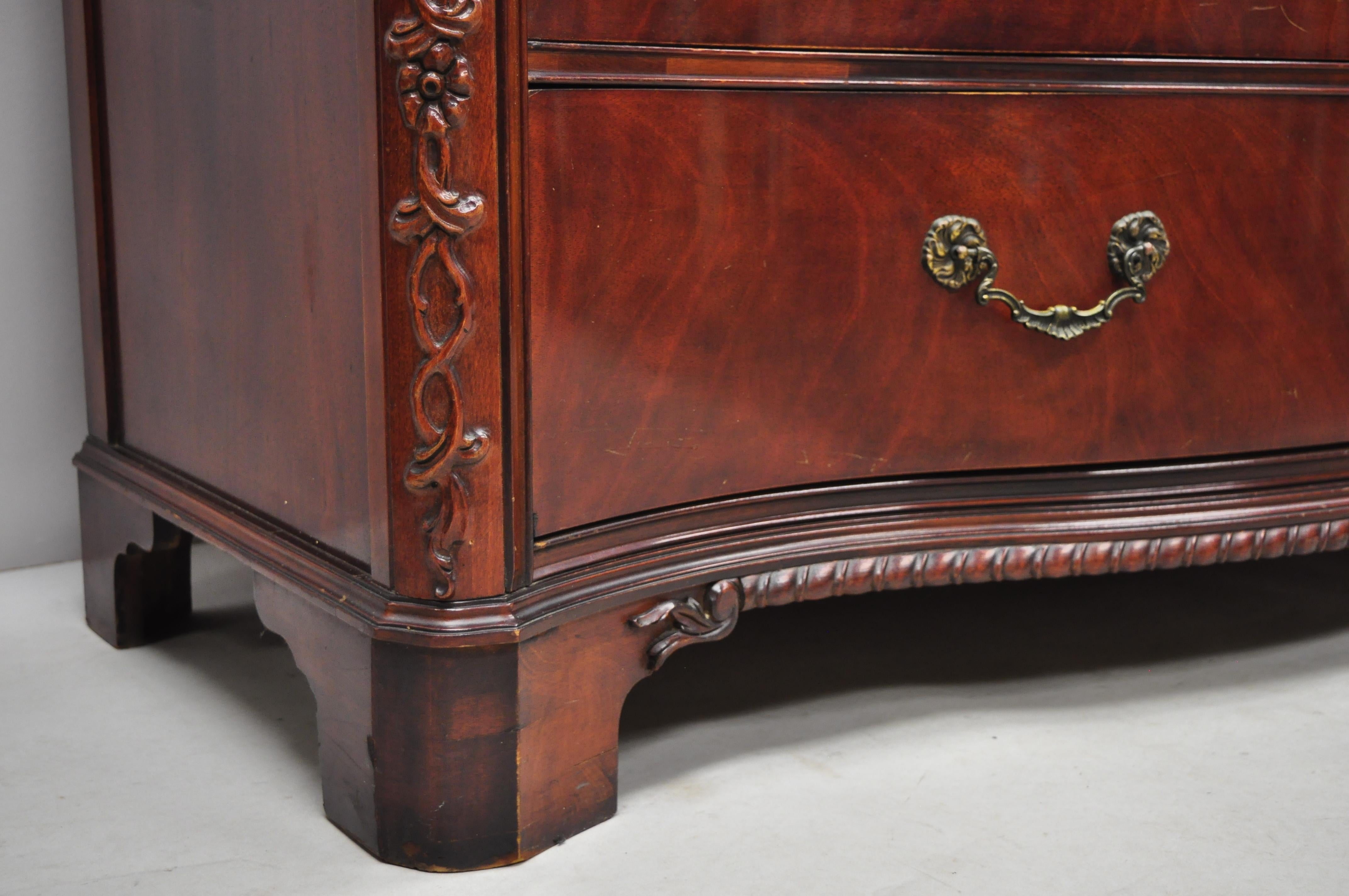 Mahogany Chinese Chippendale Serpentine Front 8-Drawer Long Dresser by Century 2