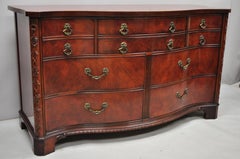 Mahogany Chinese Chippendale Serpentine Front 8-Drawer Long Dresser by Century