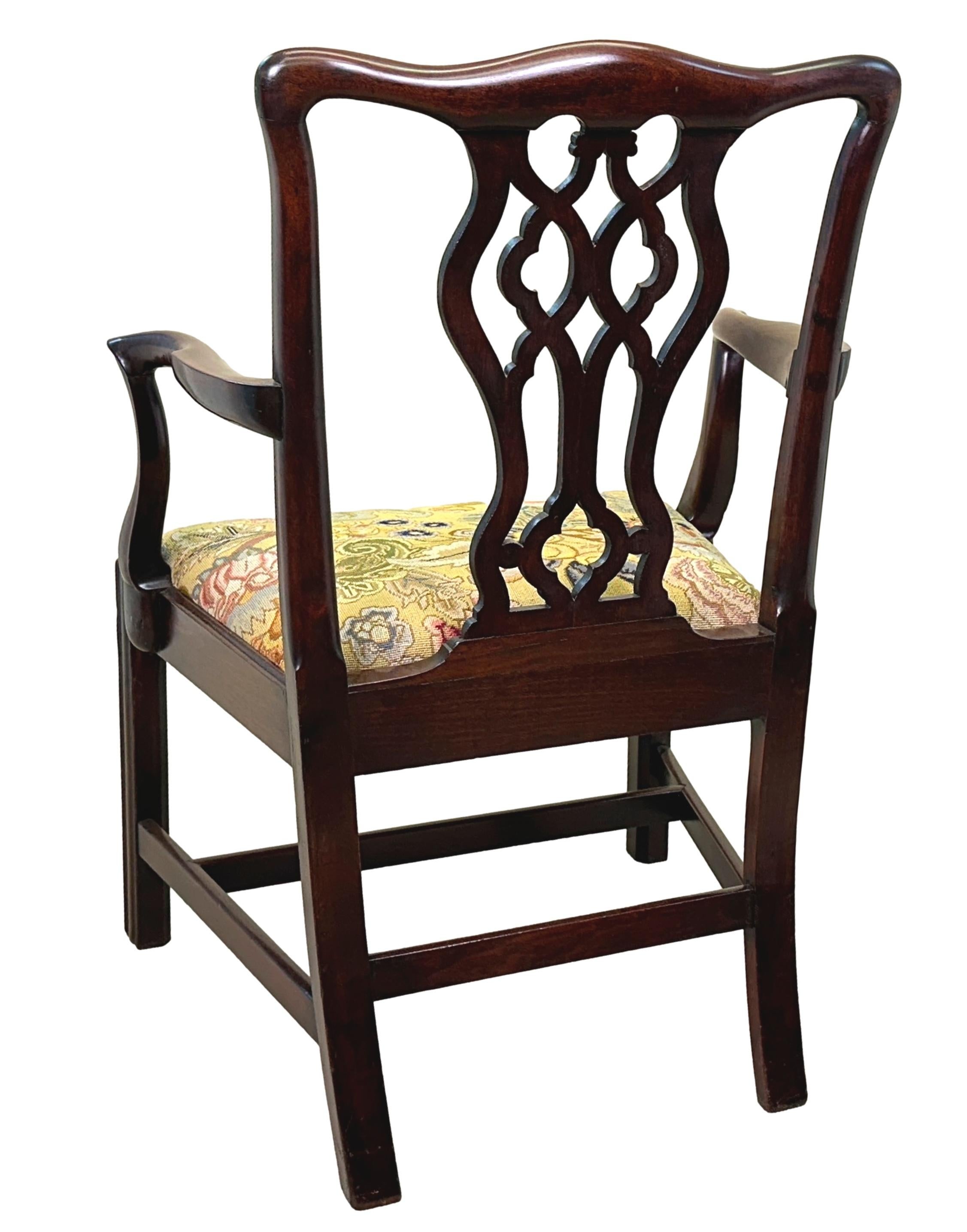 Fauteuil Chippendale en acajou du 18ème siècle en vente 6