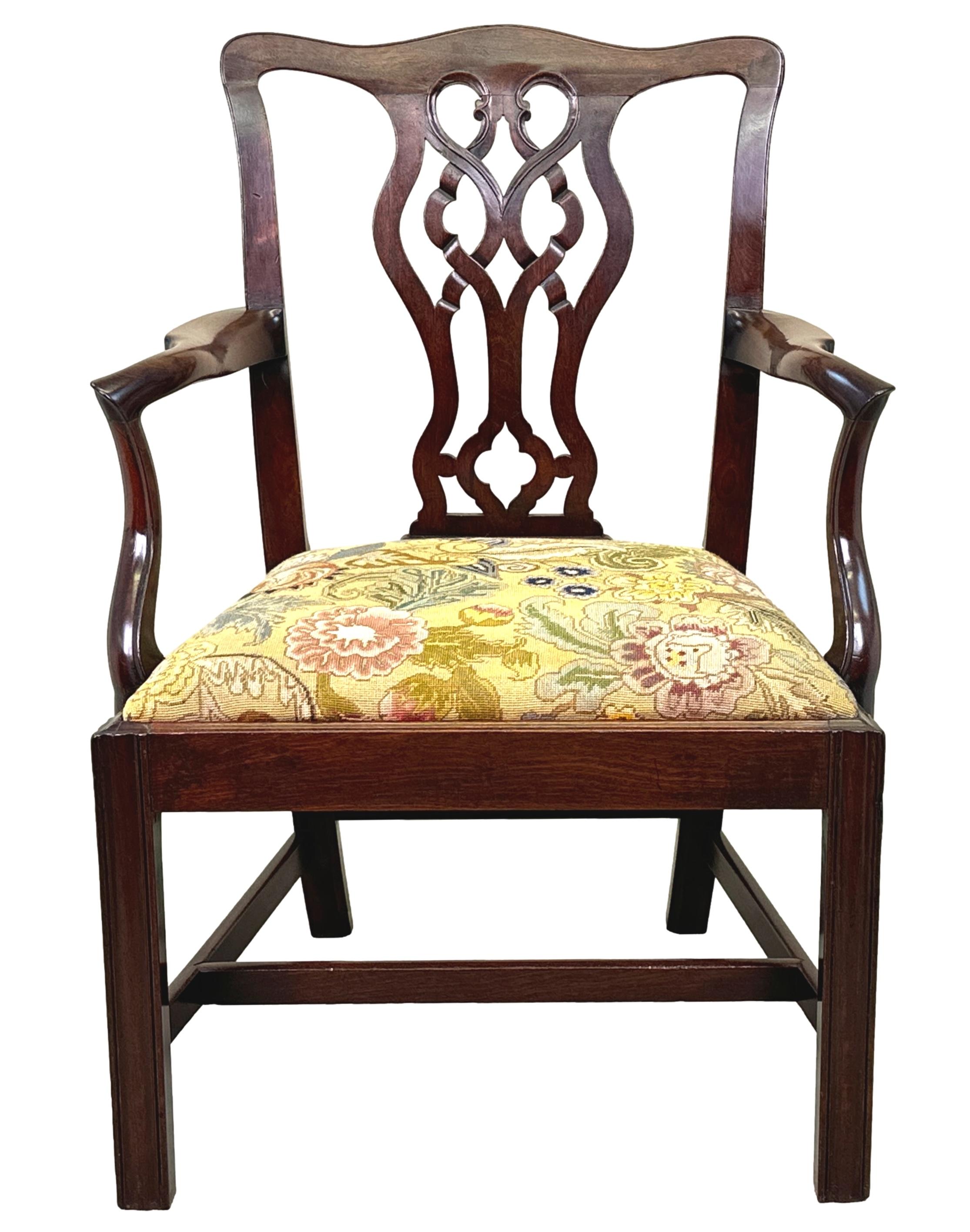 Fauteuil Chippendale en acajou du 18ème siècle en vente 7