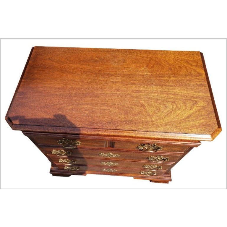 Mahogany Chippendale Bachelor Chest with Pull Out Tray Desk For Sale at