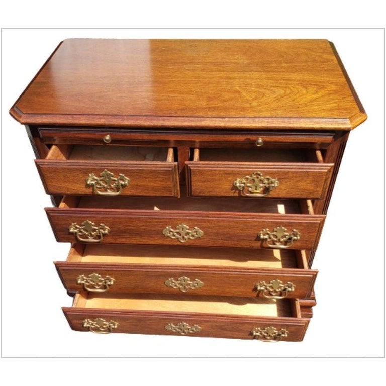 Mahogany Chippendale Bachelor Chest with Pull Out Tray Desk For Sale at