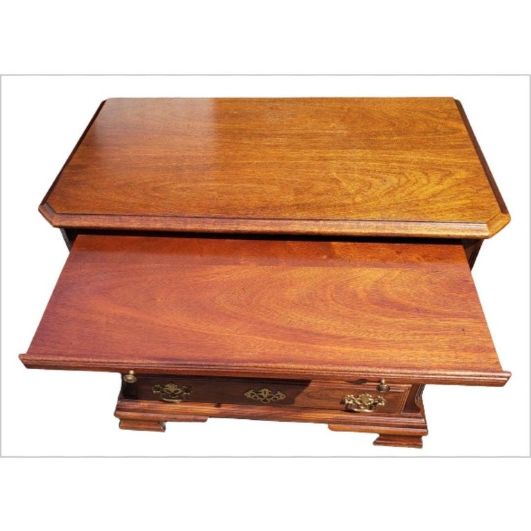 Mahogany Chippendale Bachelor Chest with Pull Out Tray Desk For Sale at