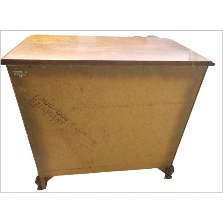 Mahogany Chippendale Bachelor Chest with Pull Out Tray Desk For Sale at