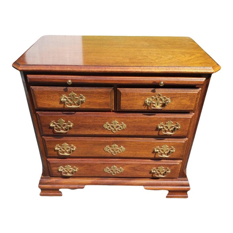 Mahogany Chippendale Bachelor Chest with Pull Out Tray Desk For Sale at