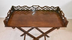 Mahogany Chippendale Butler's Serving Tray Table
