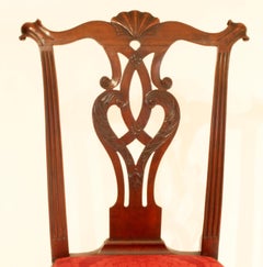 Mahagoni Chippendale geschnitzter Beistellstuhl