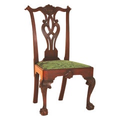 Antique Mahogany Chippendale Carved Side Chair