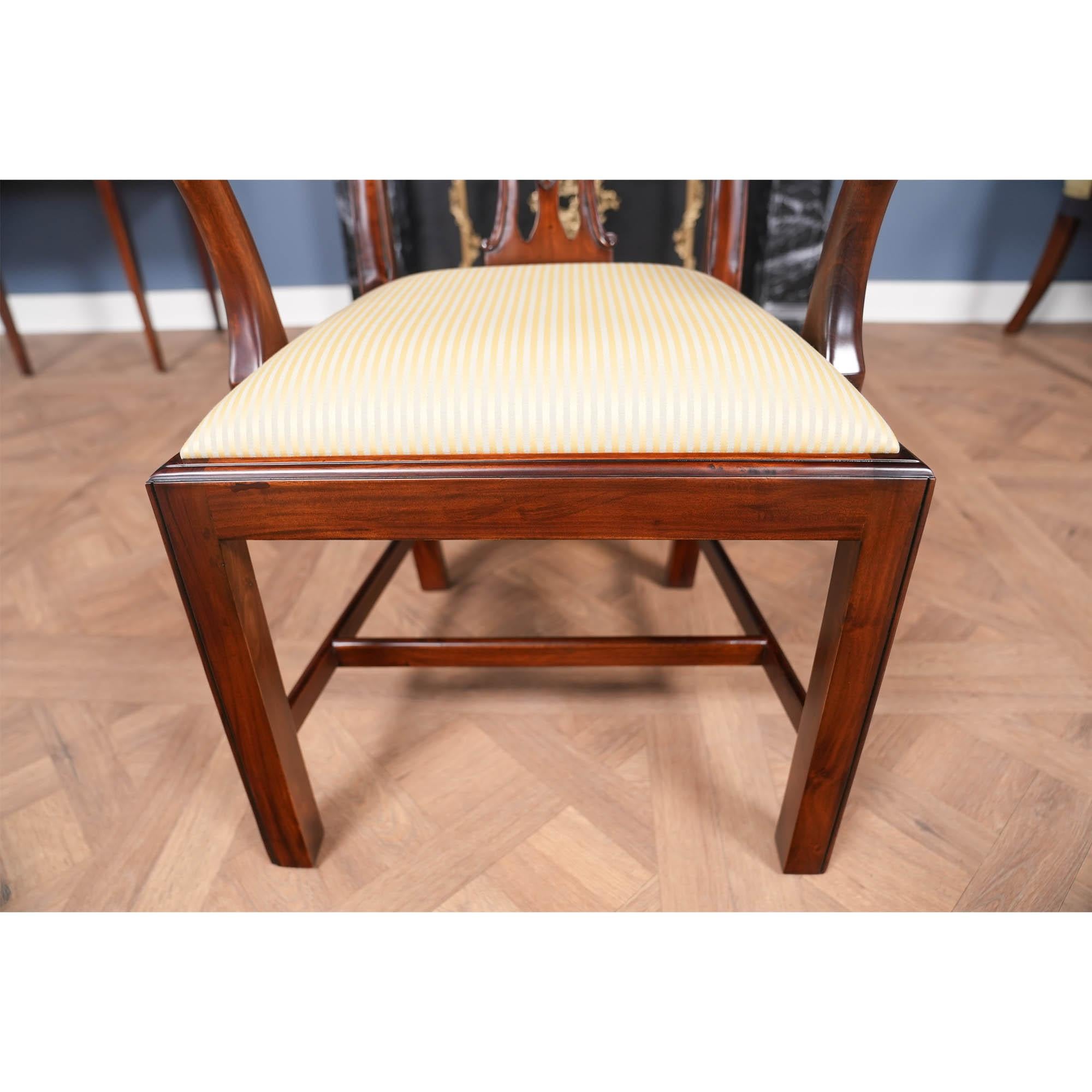 Set di 10 sedie Chippendale in mogano in vendita 5