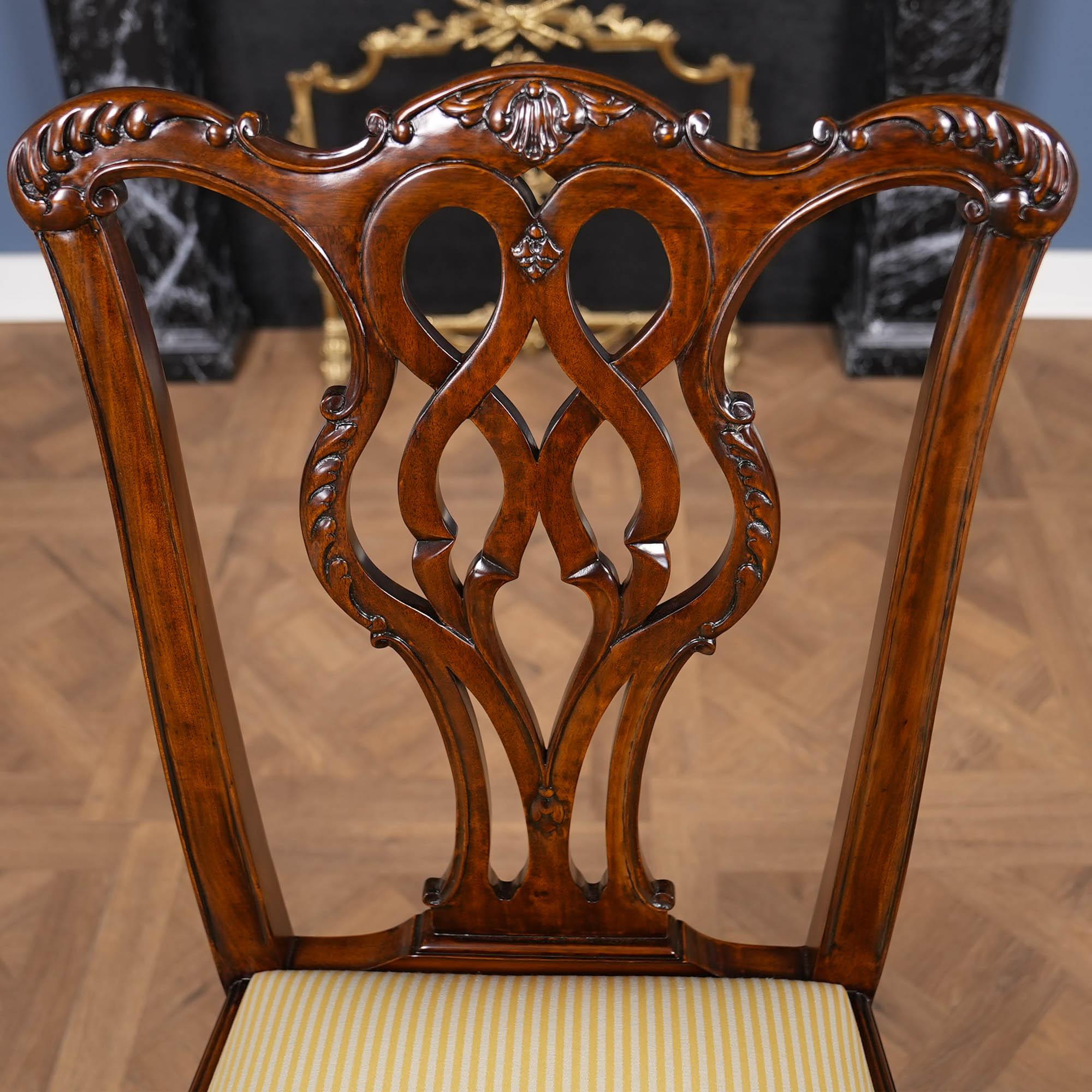 Set di 10 sedie Chippendale in mogano in vendita 10