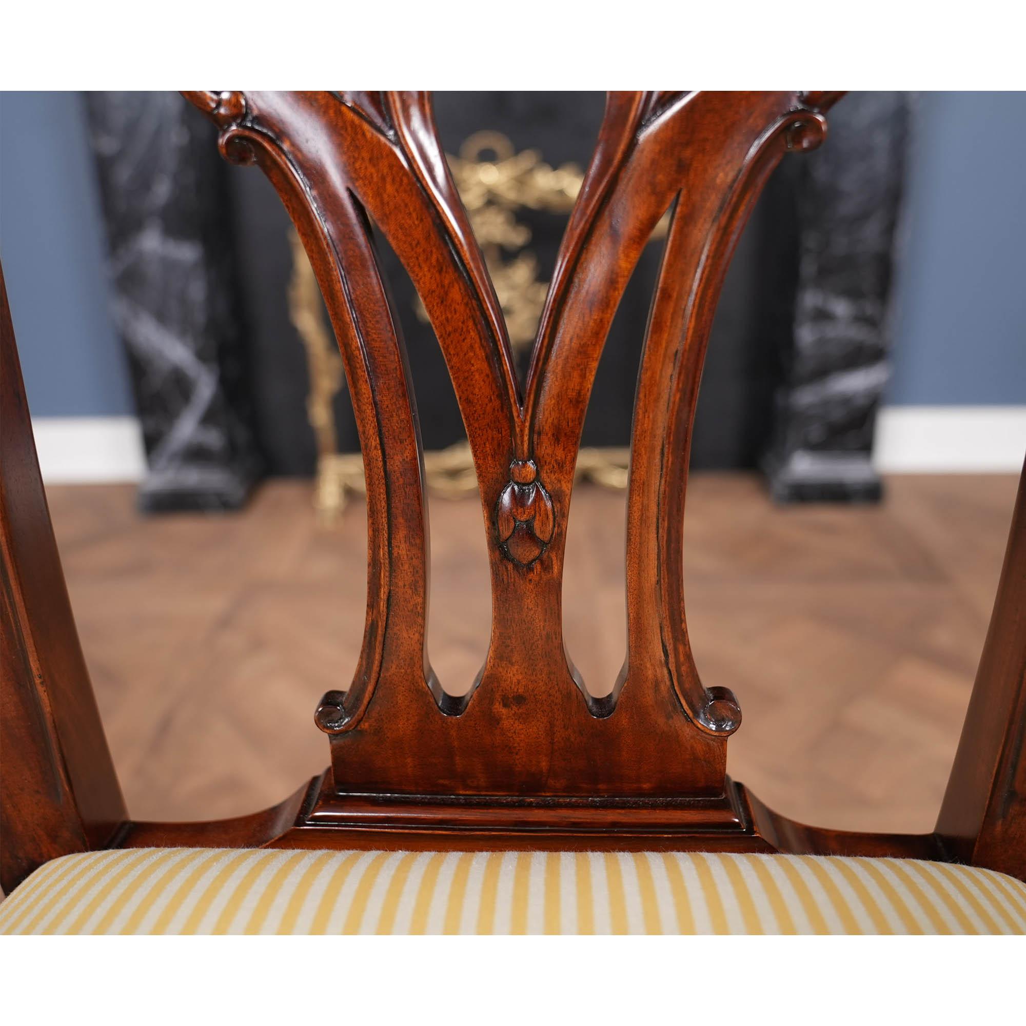 Set di 10 sedie Chippendale in mogano in vendita 12