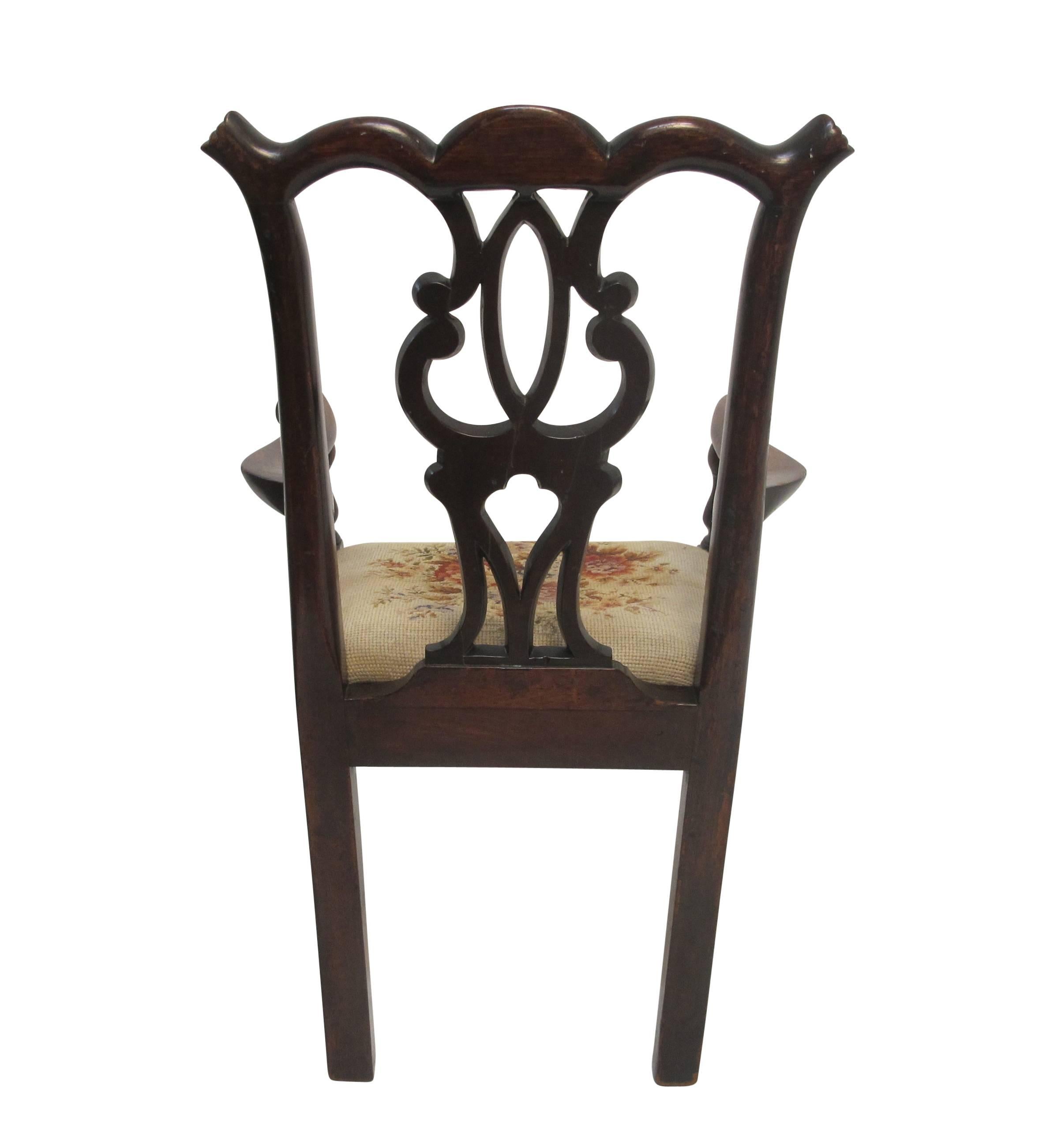 Mahogany Chippendale Child's Chair Apprentice Sample, English, 19th Century In Good Condition For Sale In San Francisco, CA