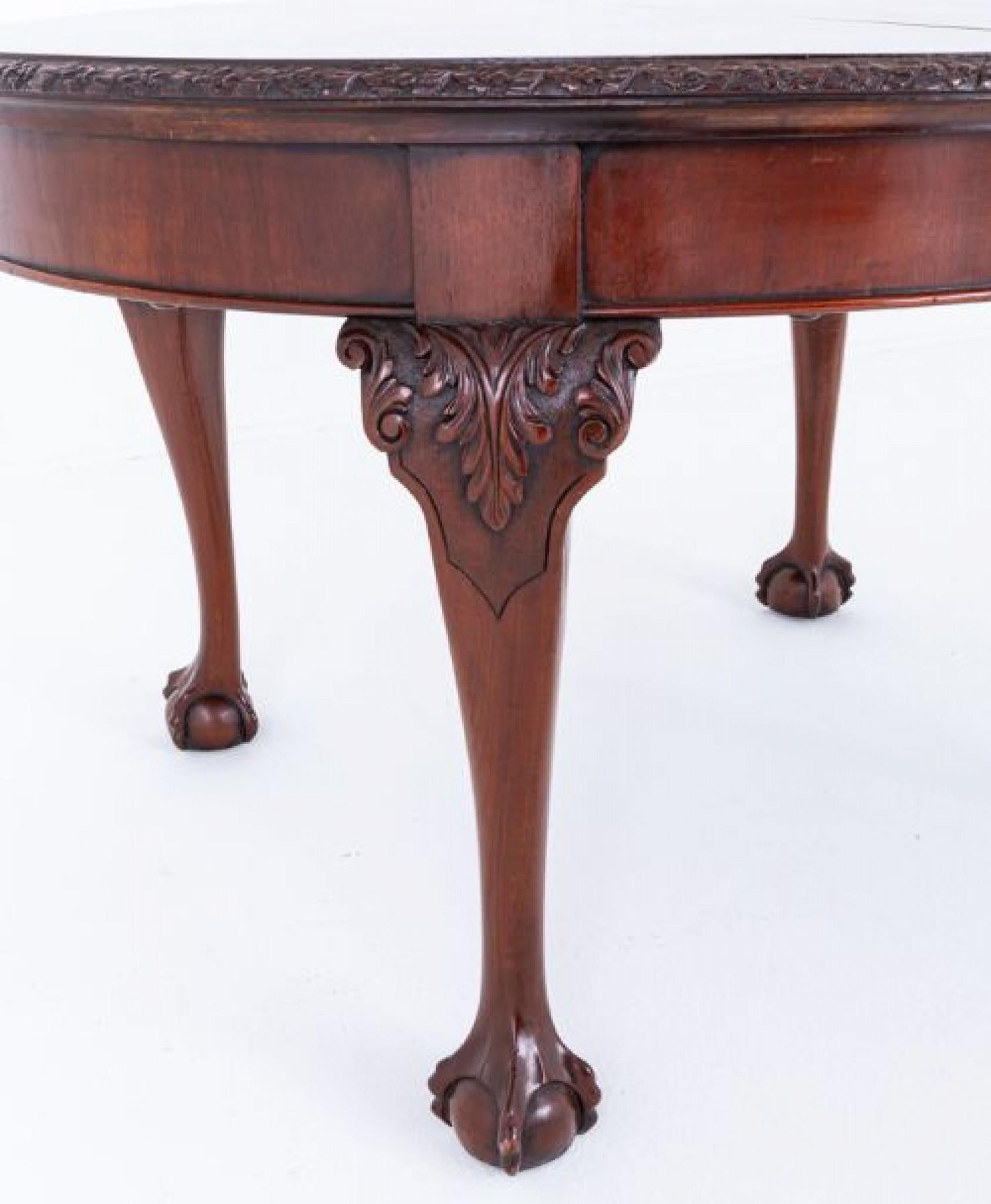 Late 19th Century Mahogany Chippendale Dining Table Extending 1880
