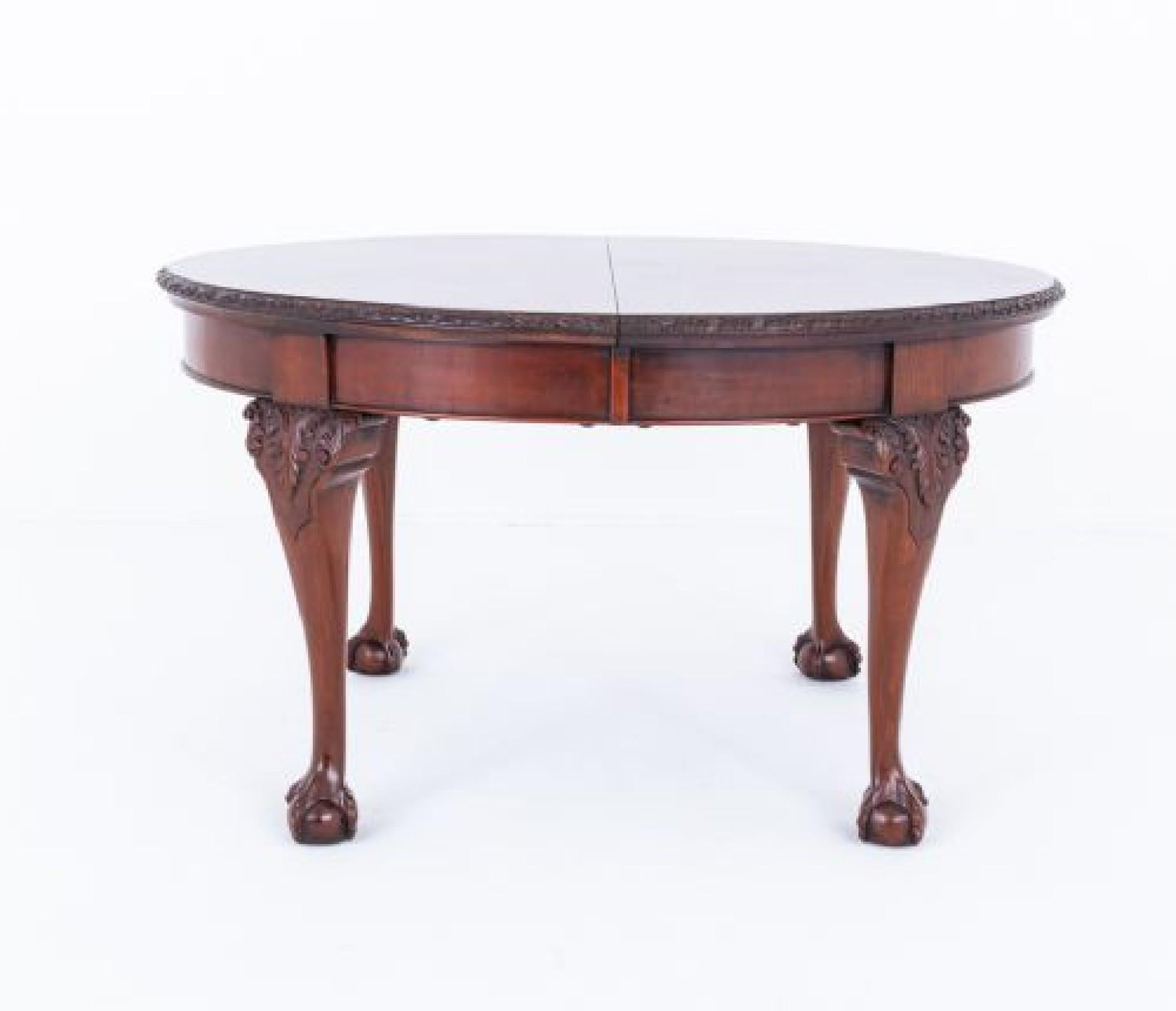 Mahogany Chippendale Dining Table Extending 1880 5