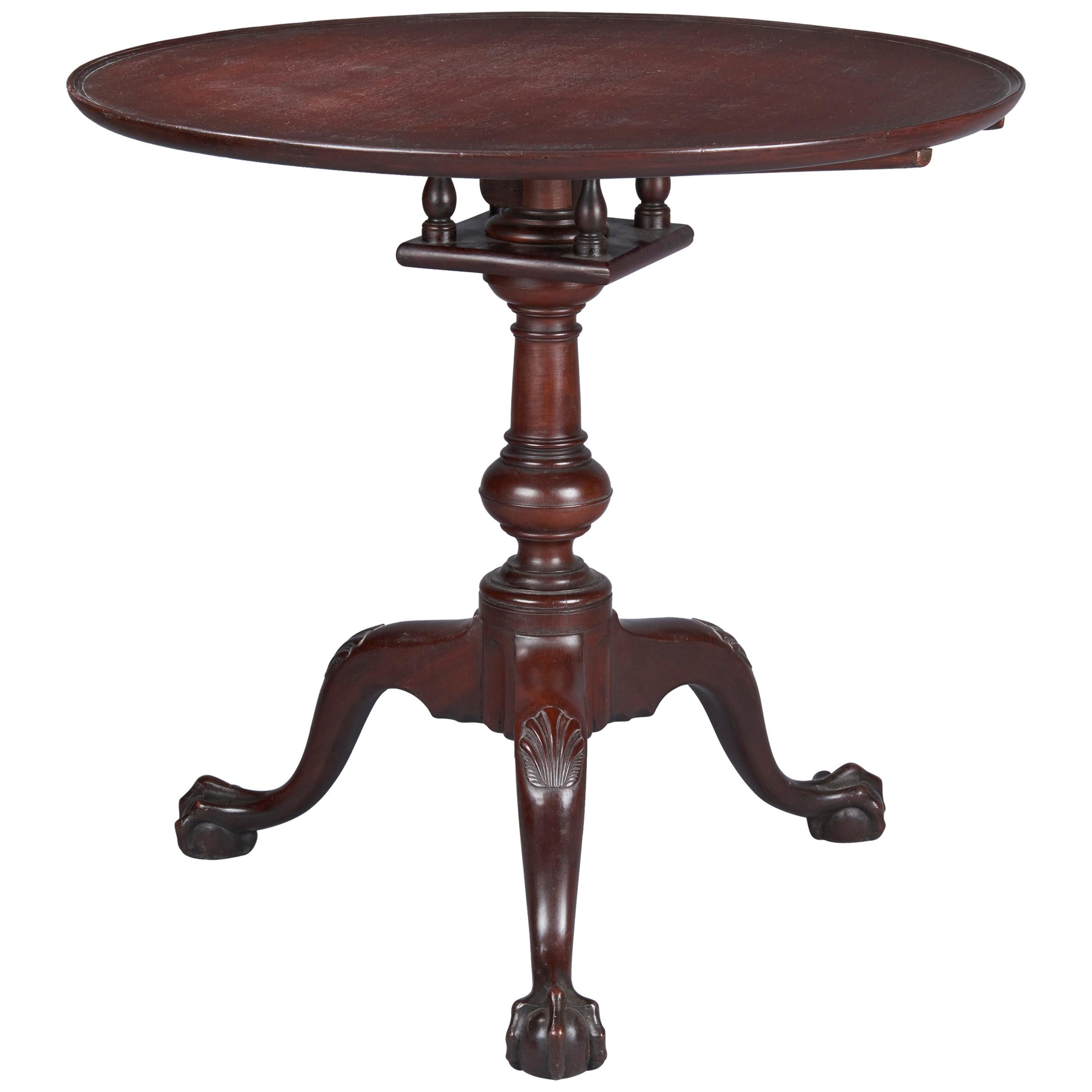 Chippendale Mahogany Dish Top Tea Table For Sale