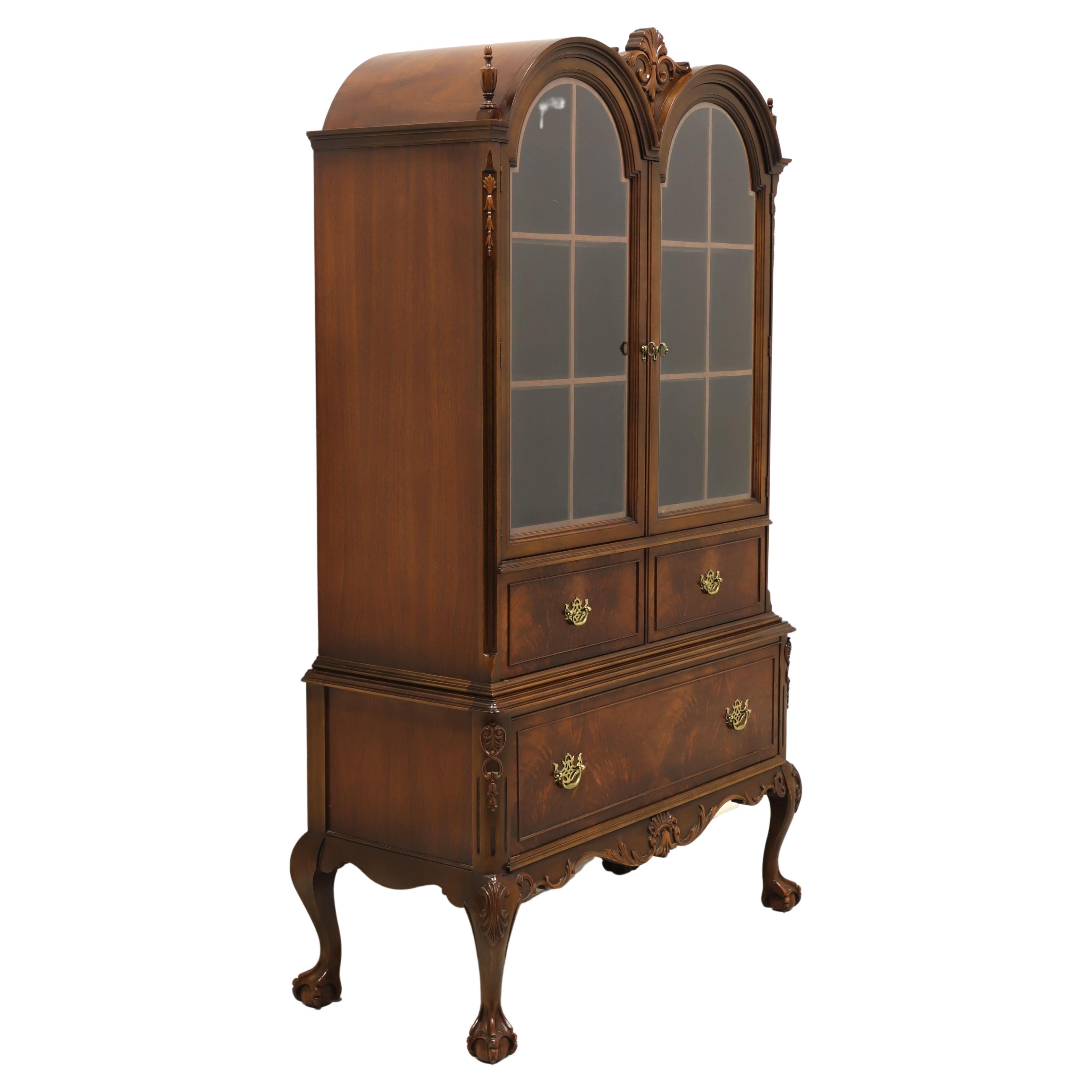 Mahogany Chippendale Double Bonnet Curio Display Cabinet by LAMMERT'S FURNITURE