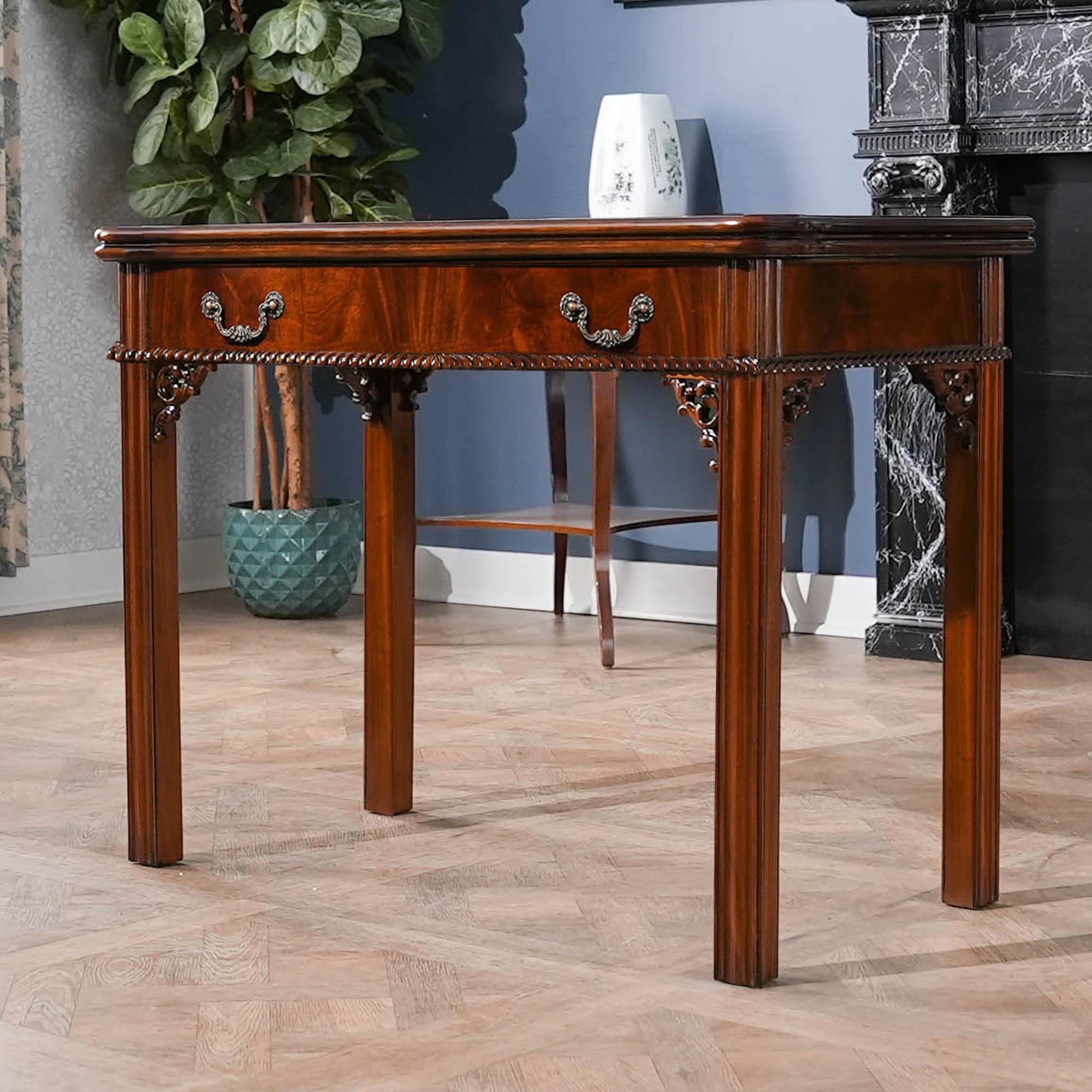 Contemporary Mahogany Chippendale Game Table For Sale