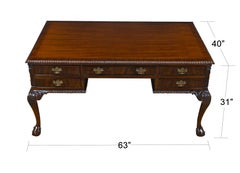 Mahogany Chippendale Partner Desk
