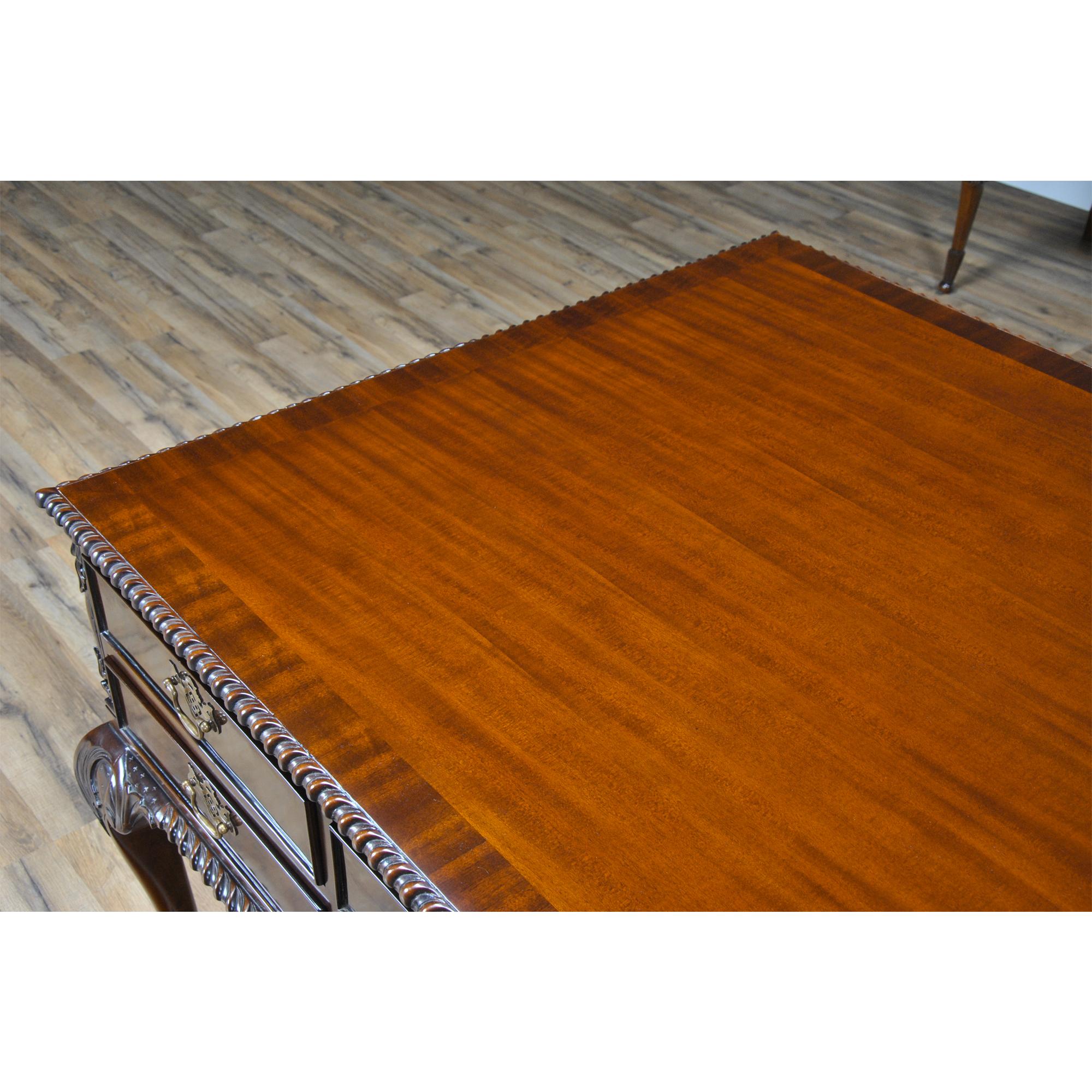 Mahogany Chippendale Partner Desk In New Condition For Sale In Annville, PA