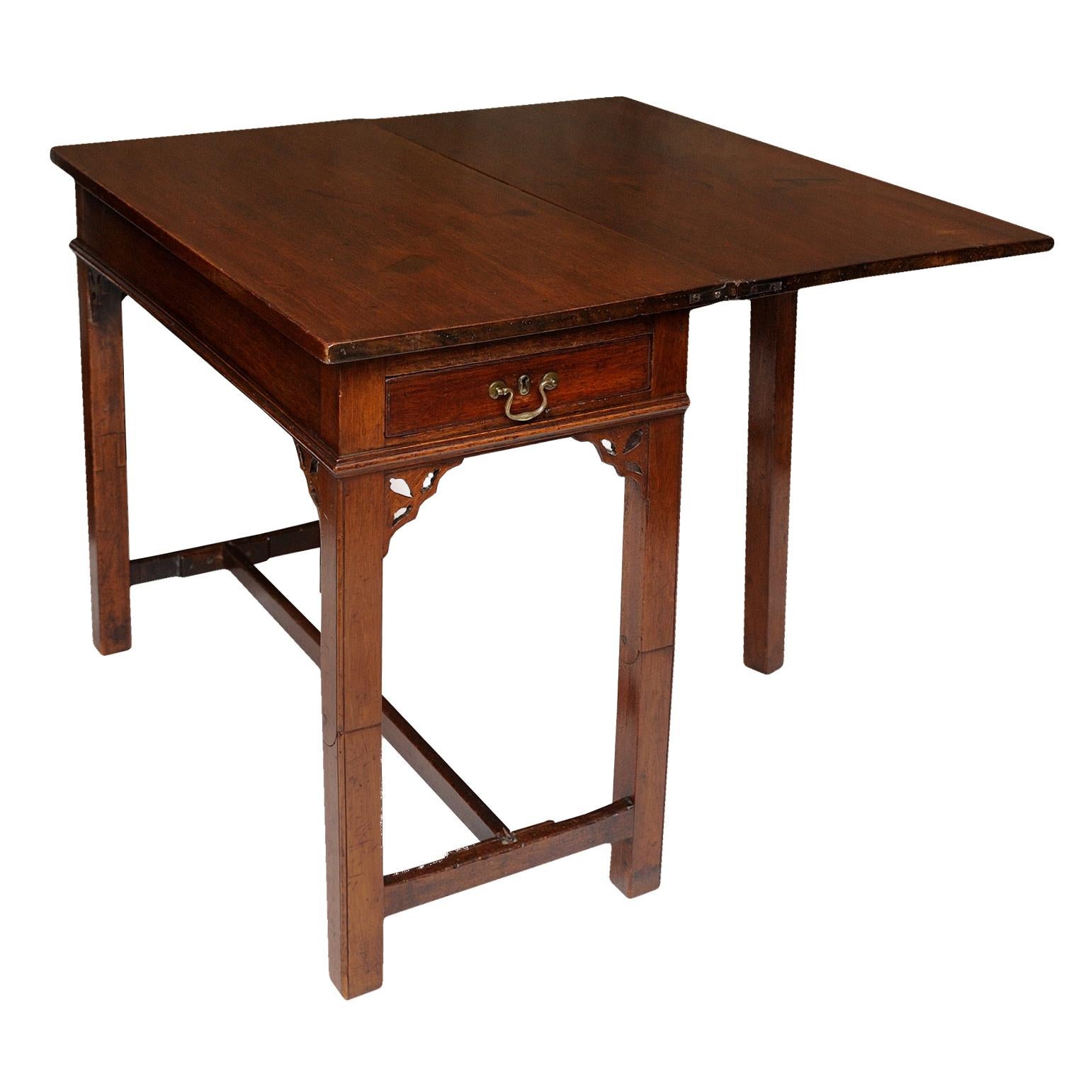 Polished Mahogany Chippendale Period Military Campaign Table, circa 1760 For Sale
