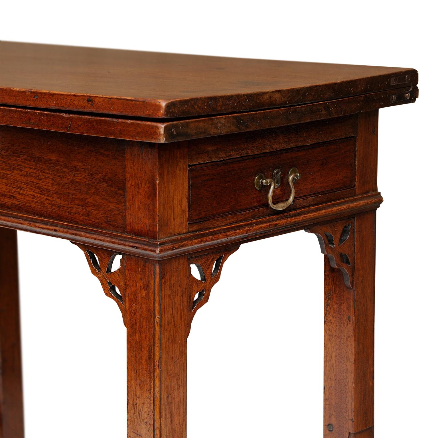 Brass Mahogany Chippendale Period Military Campaign Table, circa 1760 For Sale