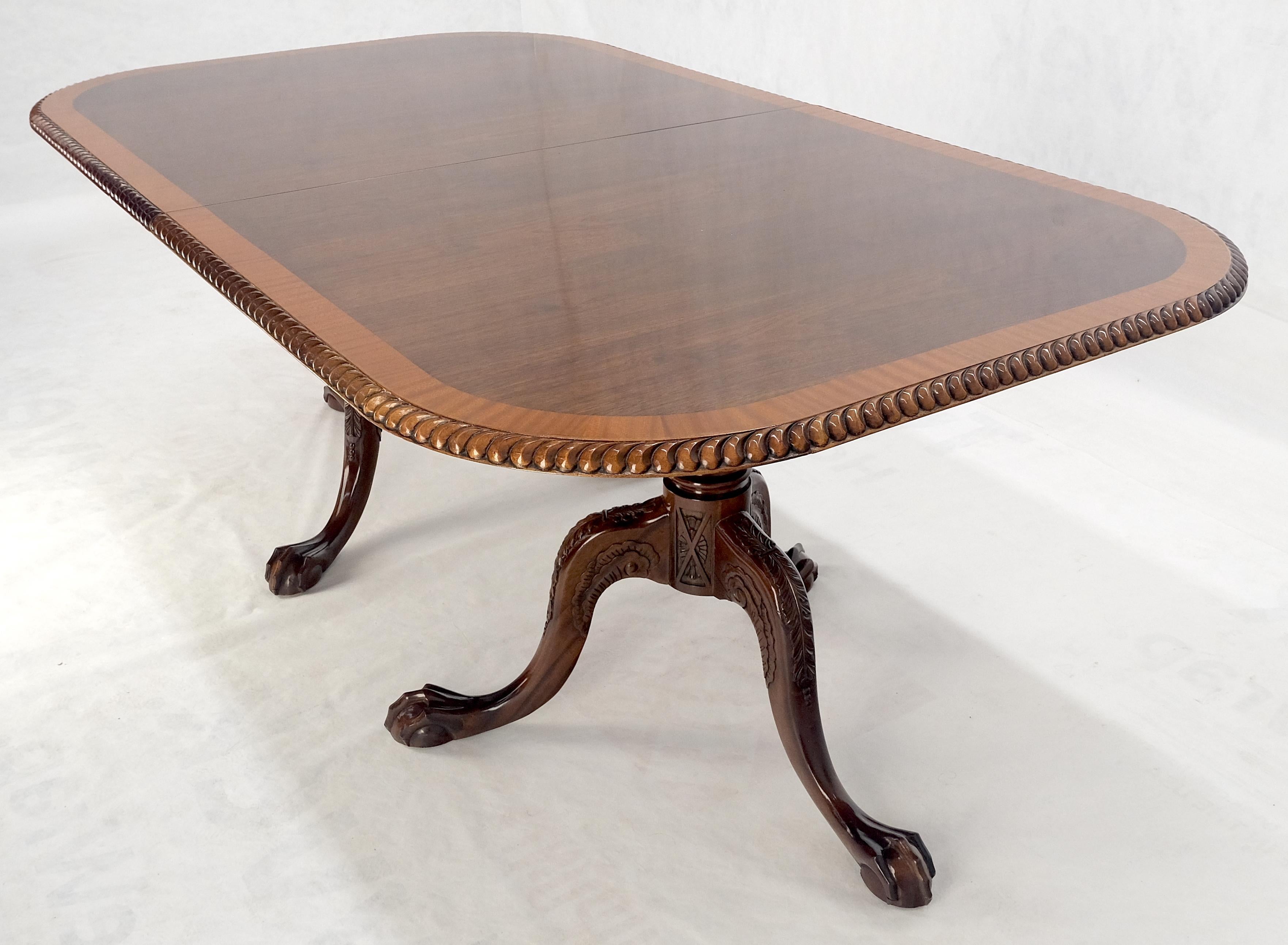 Mahogany Chippendale Rope Edge Two Leaves Ball & Claw Dining Table 8 Chairs MINT 11