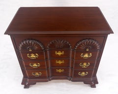 Mahogany Chippendale Style 4 Drawer Bracket Feet Bachelor Chest Dresser MINT