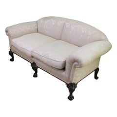 Mahogany Chippendale Style Upholstered Settee