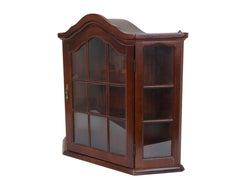 Mahogany Chippendale Style Wall Hanging Curio Cabinet Display Shelf 22"