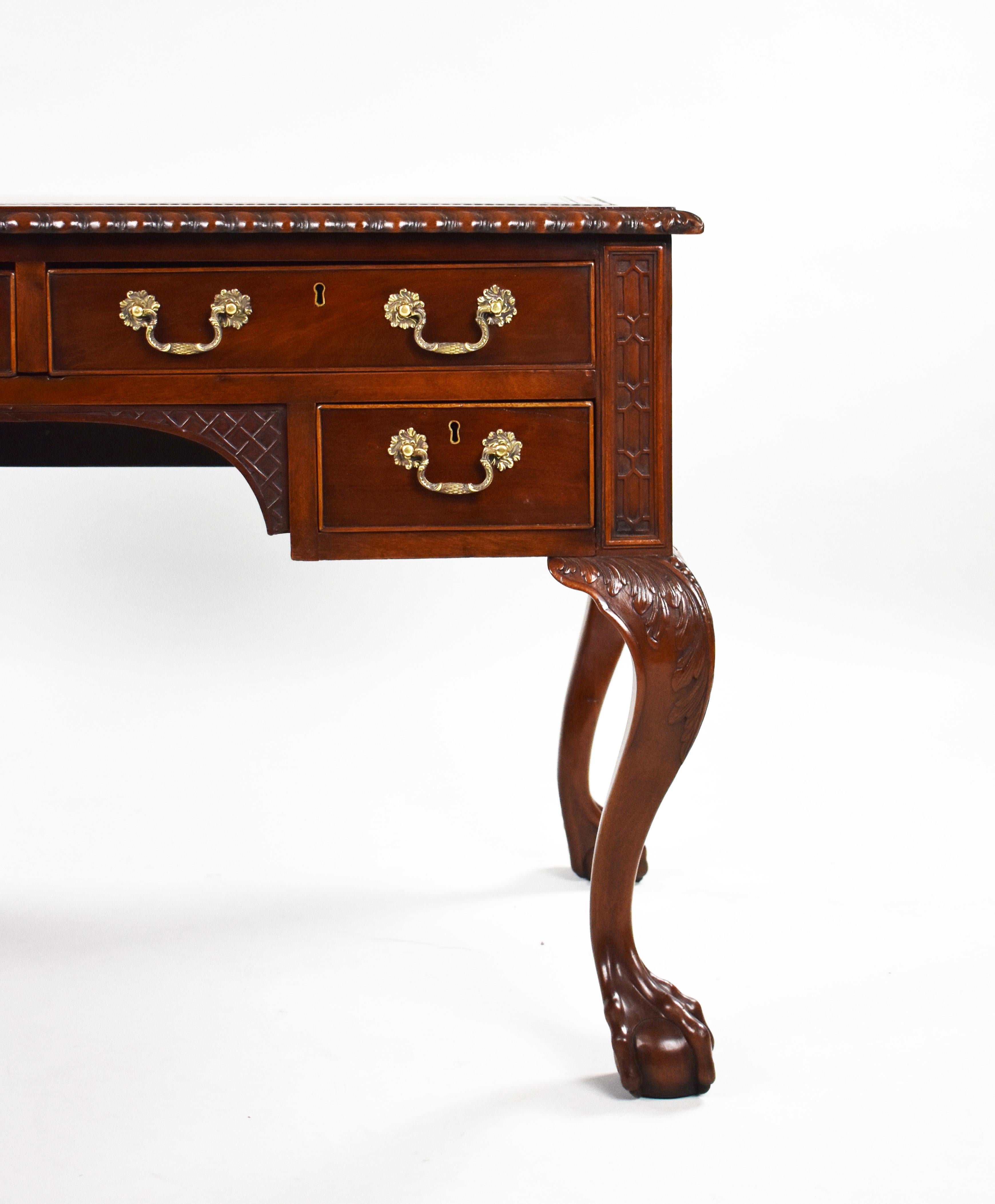 Mahogany Chippendale Style Writing Desk For Sale 1