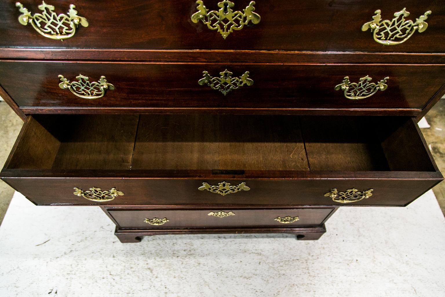 Mahogany Chippendale Tall Chest In Good Condition For Sale In Wilson, NC